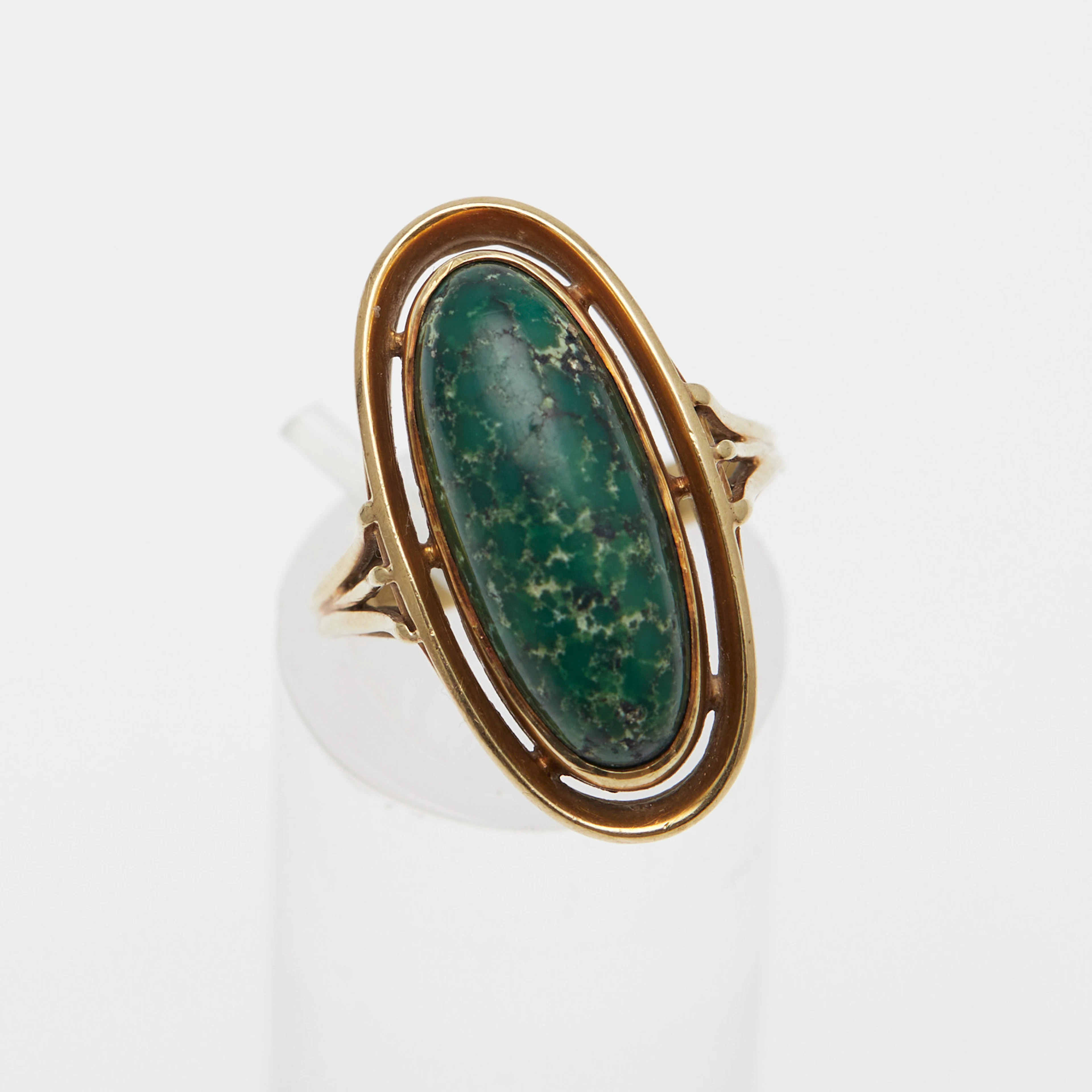 RING, 585er Gelbgold, Malachit.