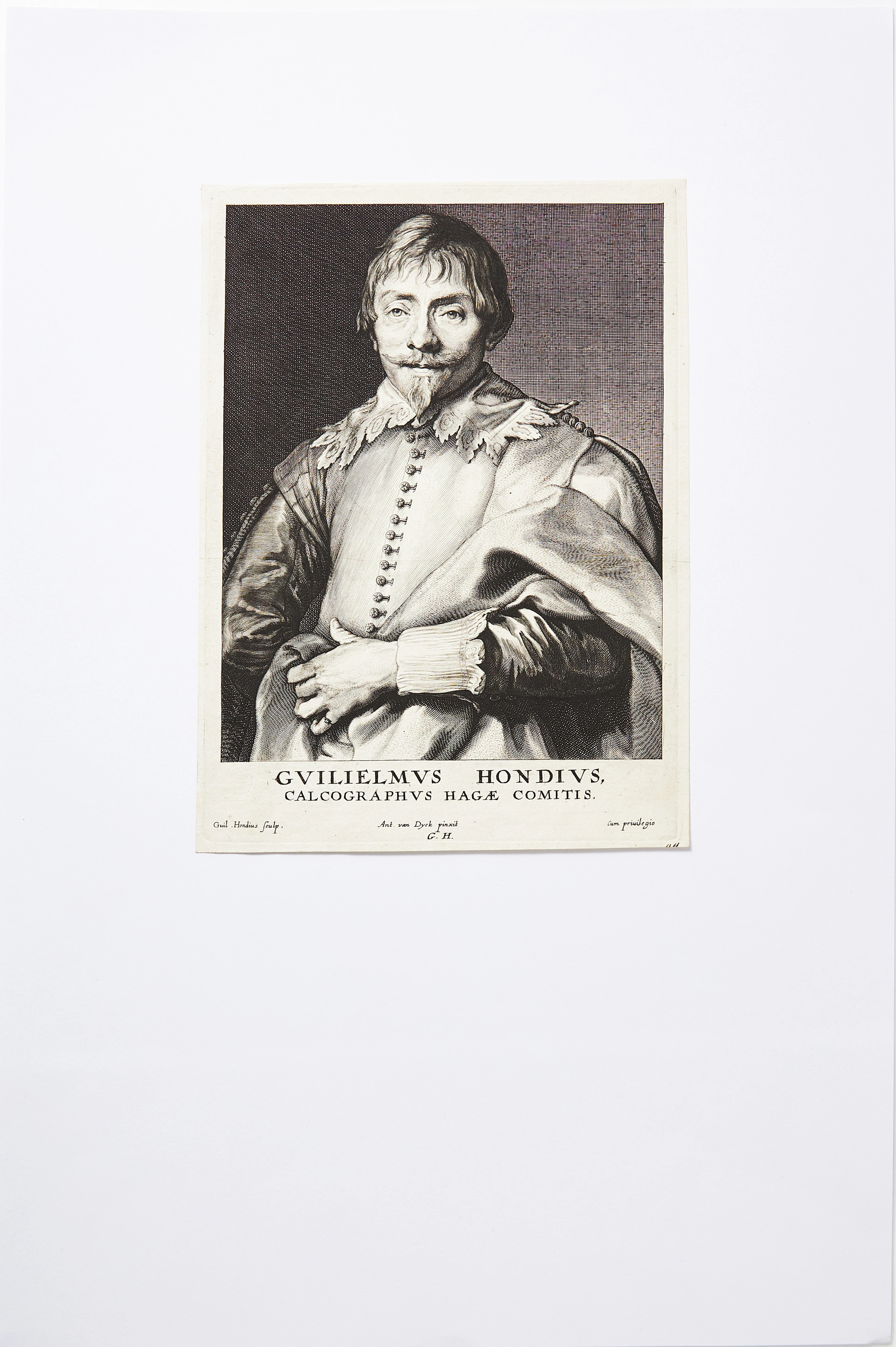 ANTHONY VAN DYCK (efter), etsning, "Guilielmus Hondius Calcographus