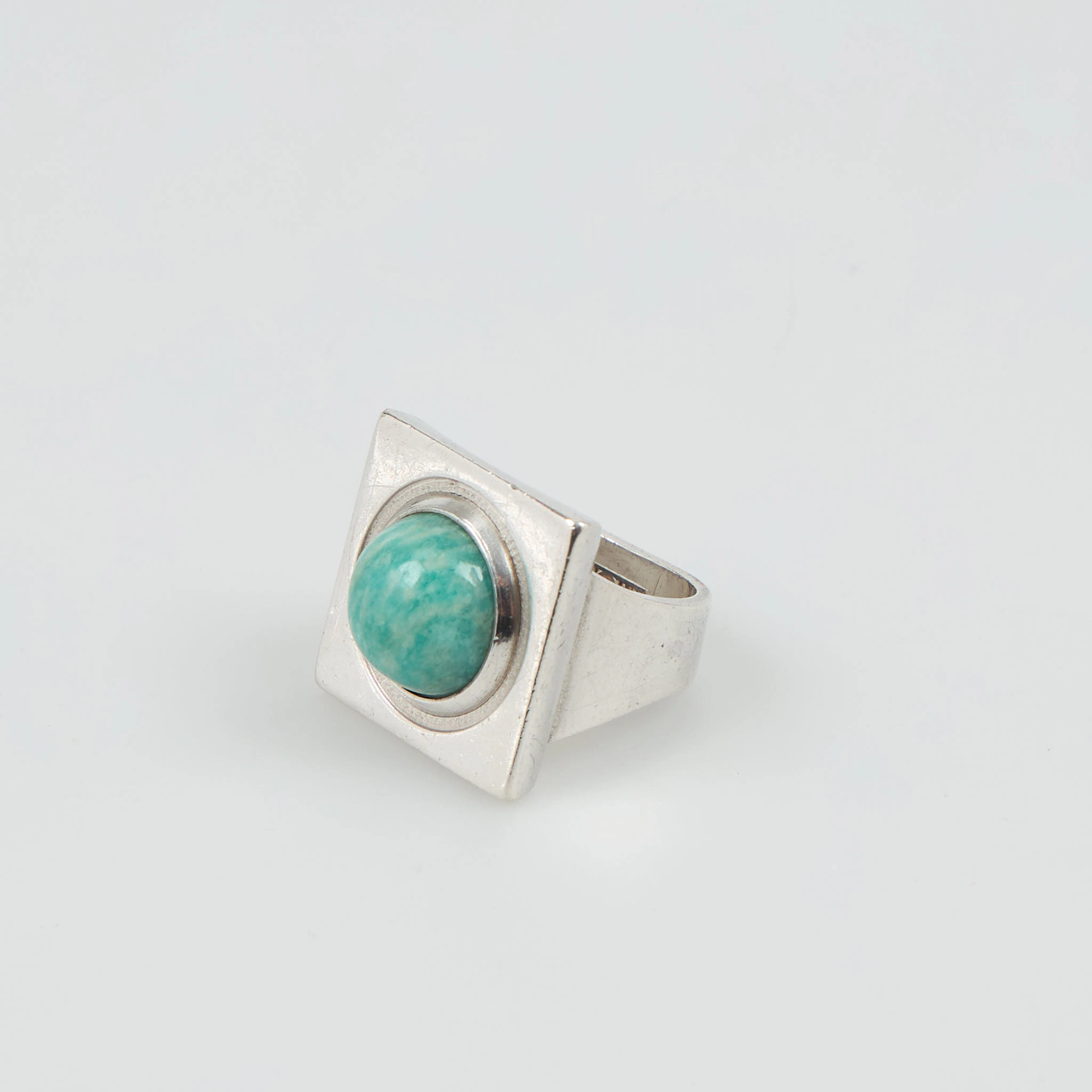 BÖRJE RAJALIN, Ring -1350, 916 silver, amazonit, Ø ca 16,5, Kalevala