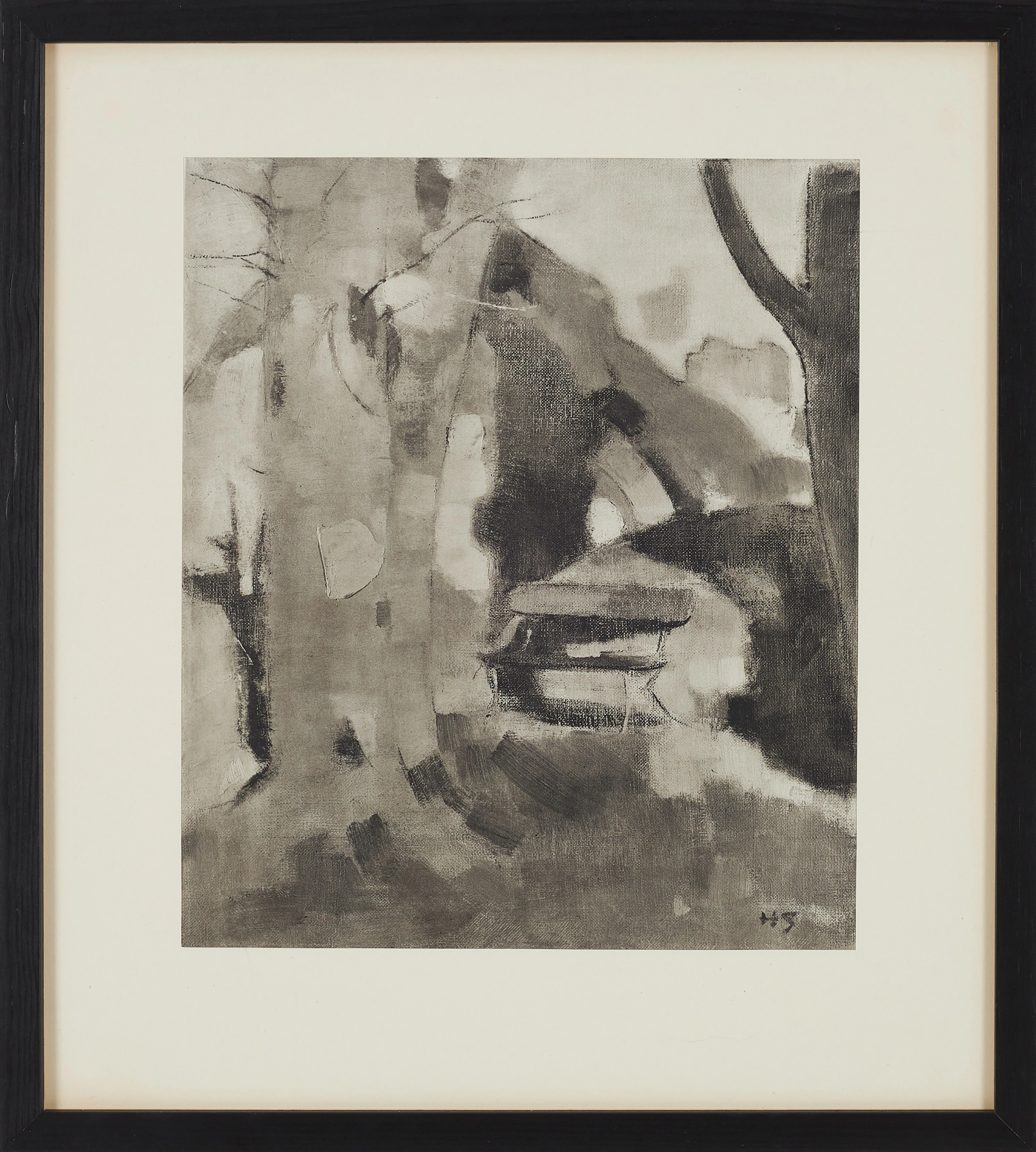 HELENE SCHJERFBECK. "Parkbänken i Concerneau", rotogravyr, 1880, signerad