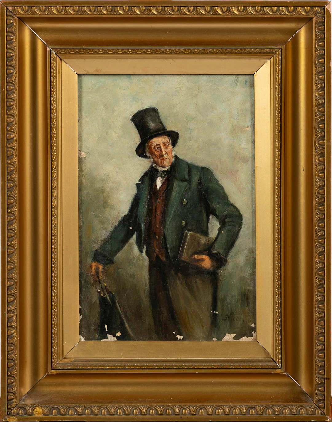 ERSKINE NICOL. Porträtt av man, olja på duk, signerad.