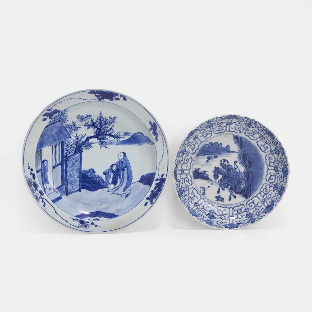 Two Chinese blue and white plates Kangxi (1662-1722)
