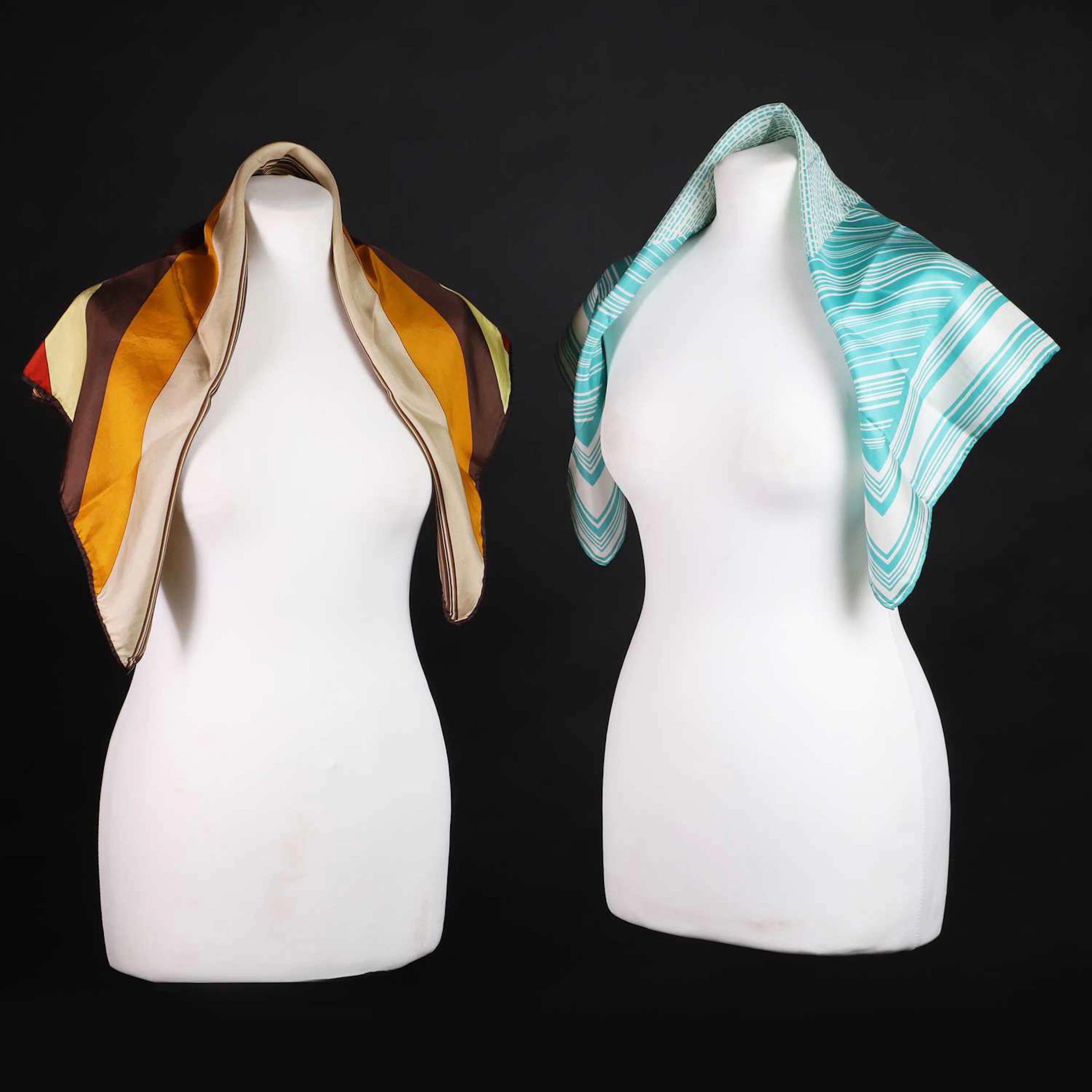 Two Pierre Balmain silk scarves
