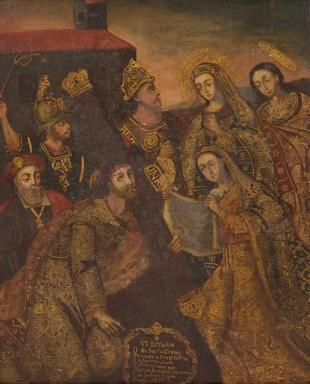 South American School, 18th century The Sixth Station of the Cross: