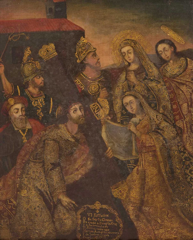 South American School, 18th century The Sixth Station of the Cross: