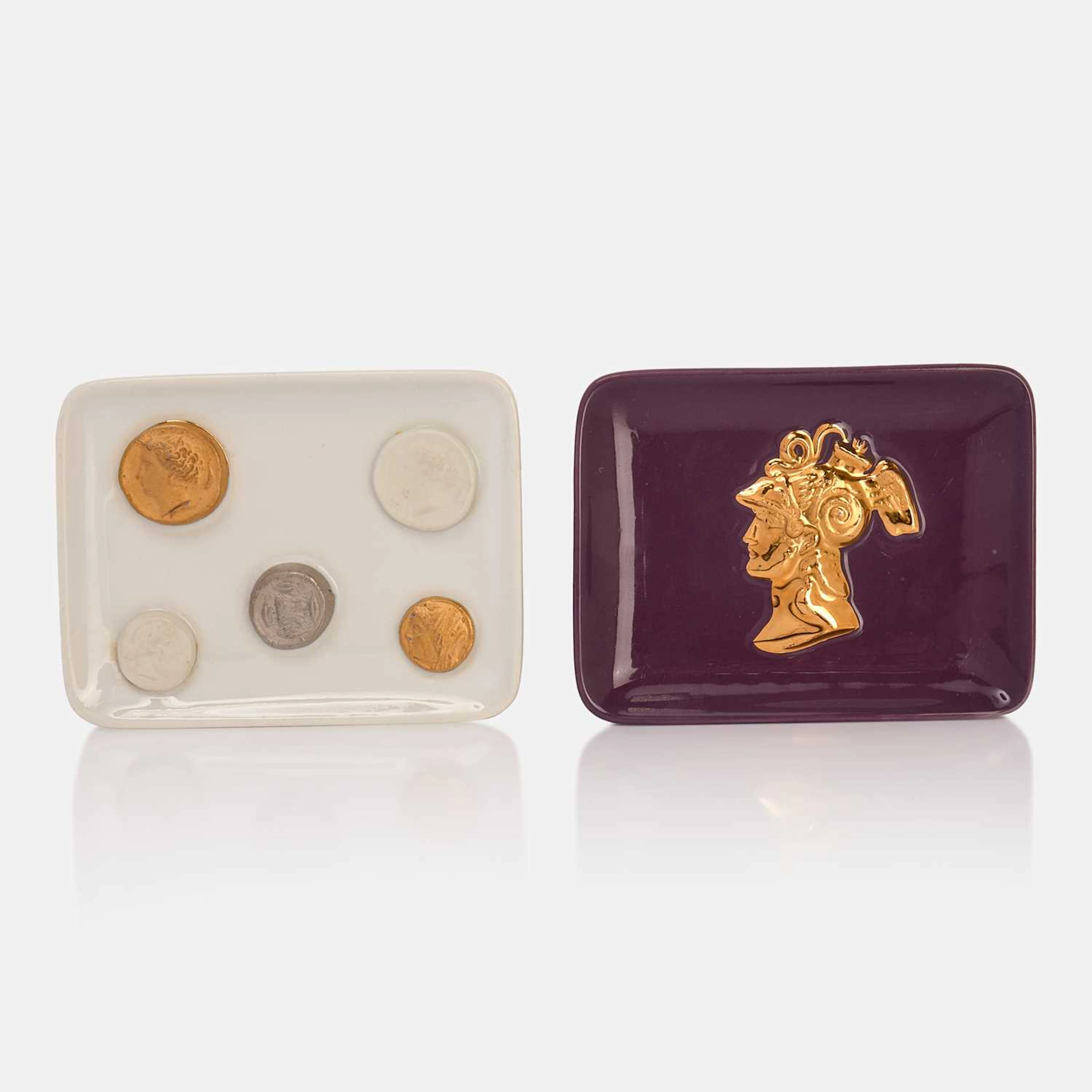 Piero Fornasetti (Italian, 1913-1988) two trinket trays