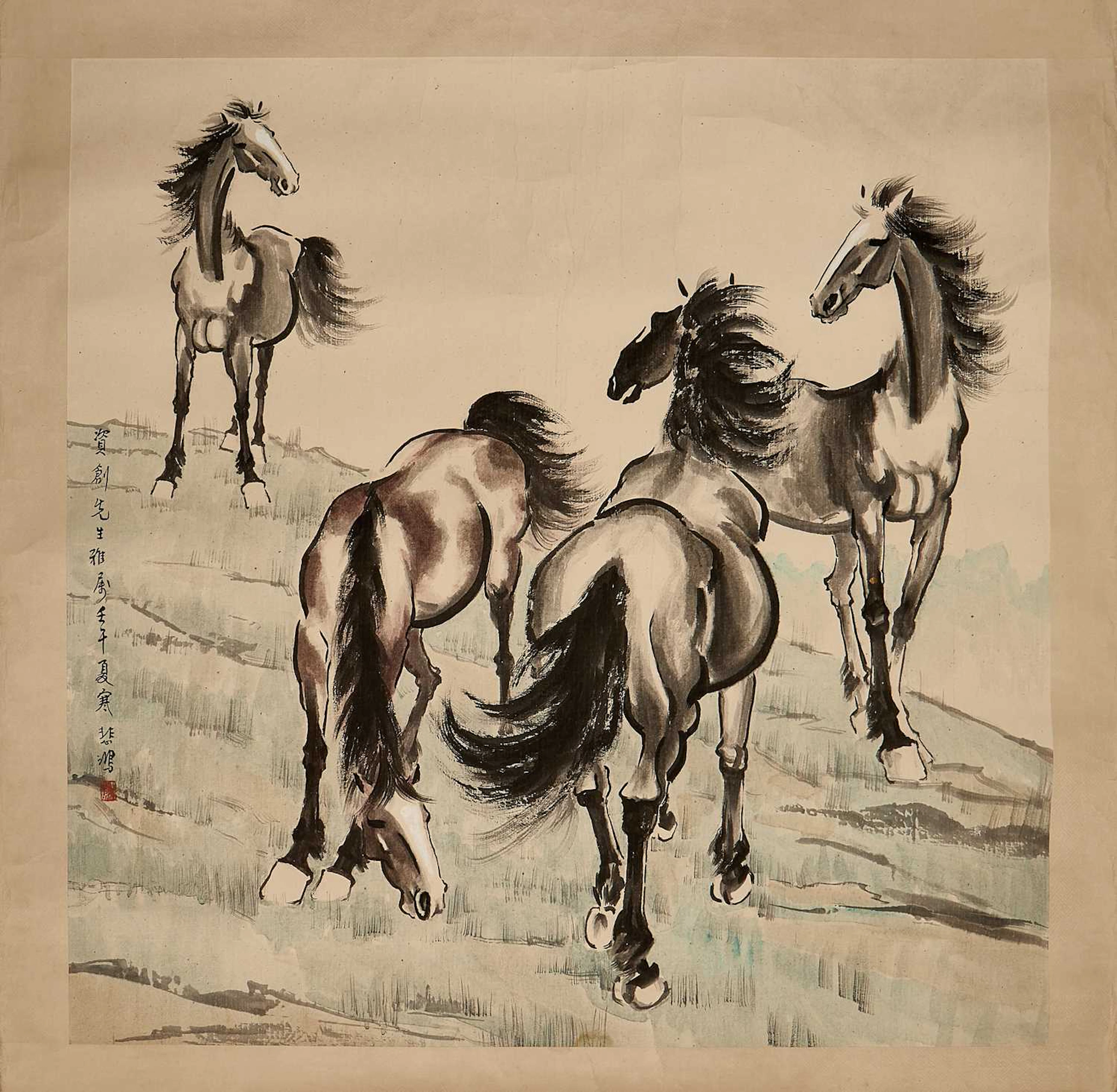 A Chinese gouache painting 20th century