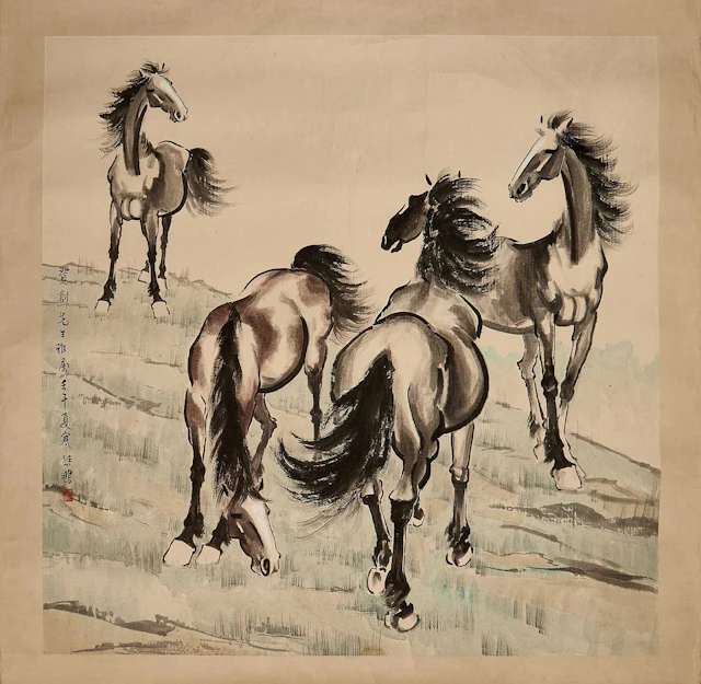 A Chinese gouache painting 20th century