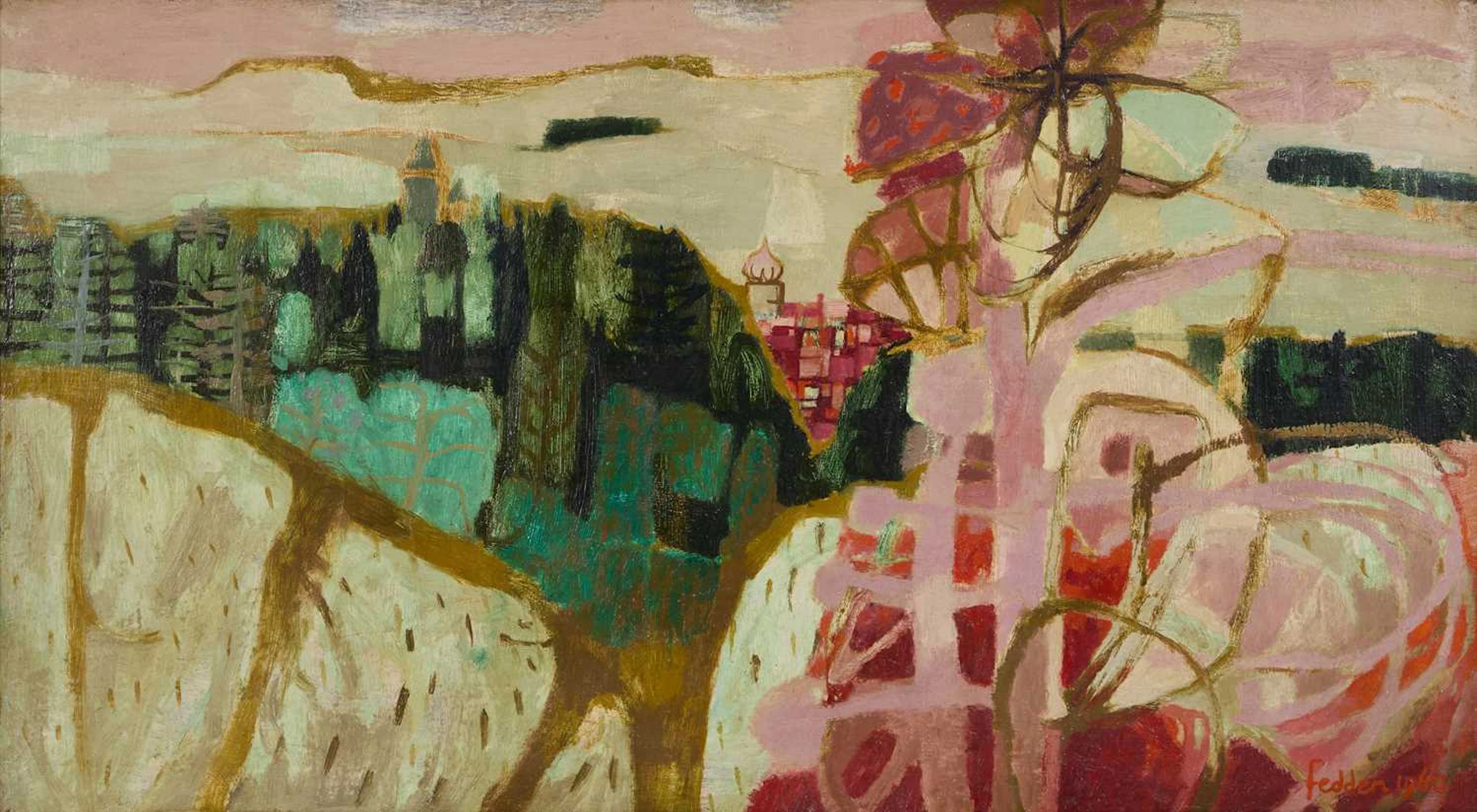 ▲ Mary Fedden RA (British, 1915-2012) Russian landscape