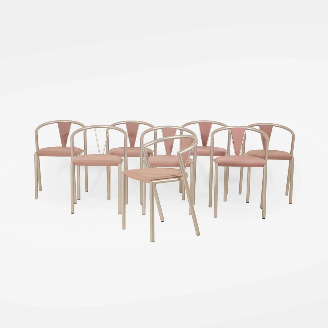 Zon International a set of eight 'Expresso' dining chairs