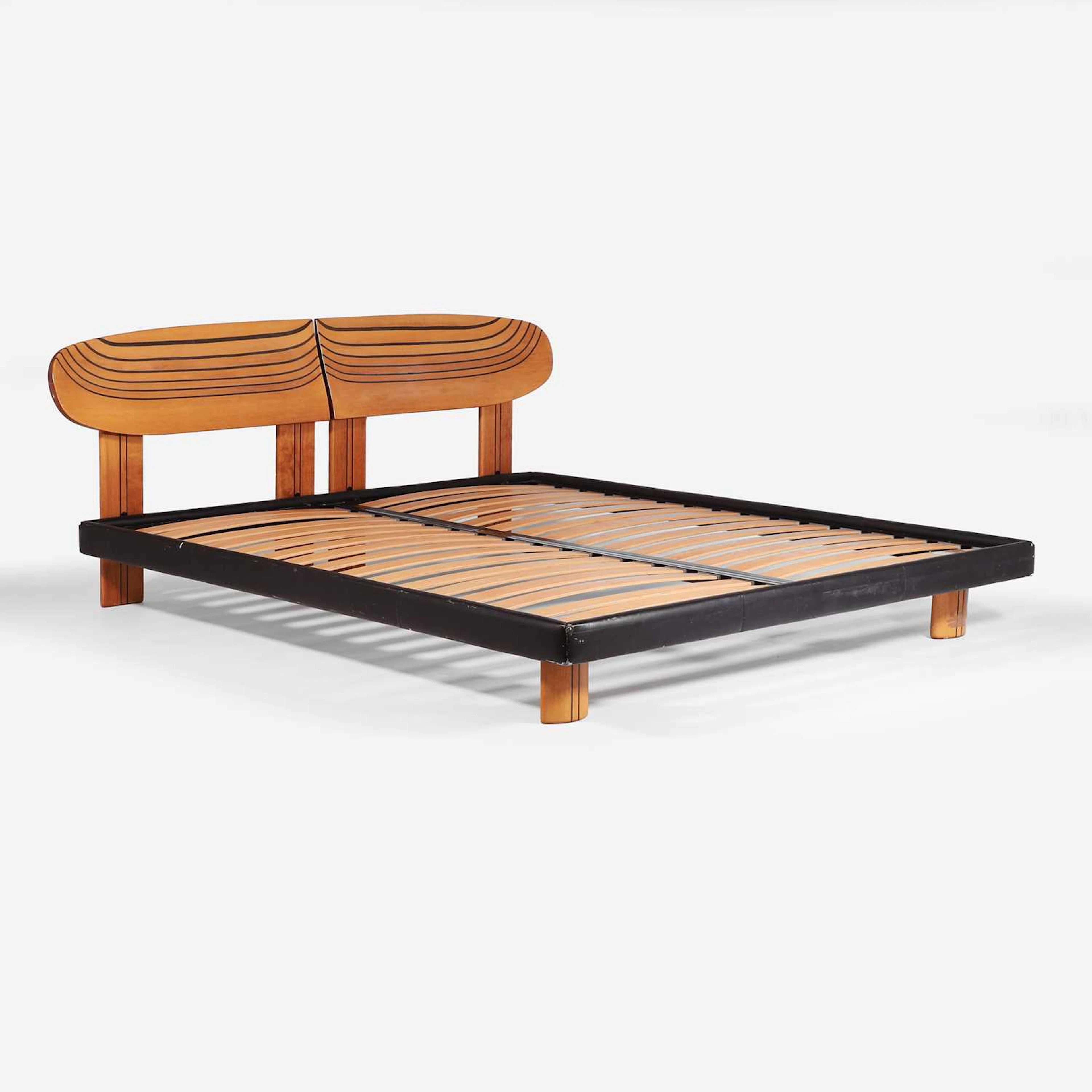 Manner of Afra and Tobia Scarpa A walnut double bed