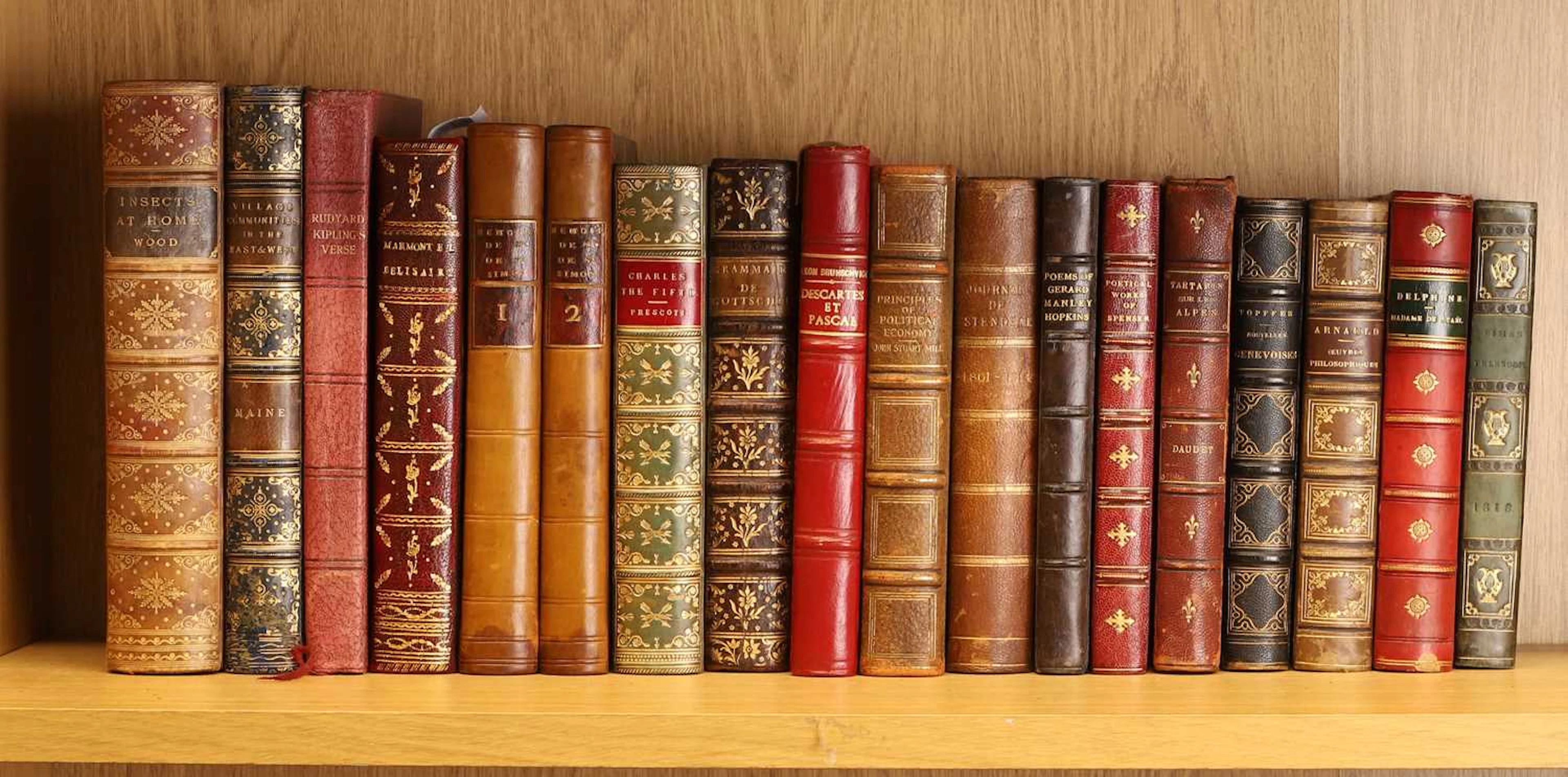 FINE BINDINGS, A large collection, including: SPENSER, E: The poetical works.