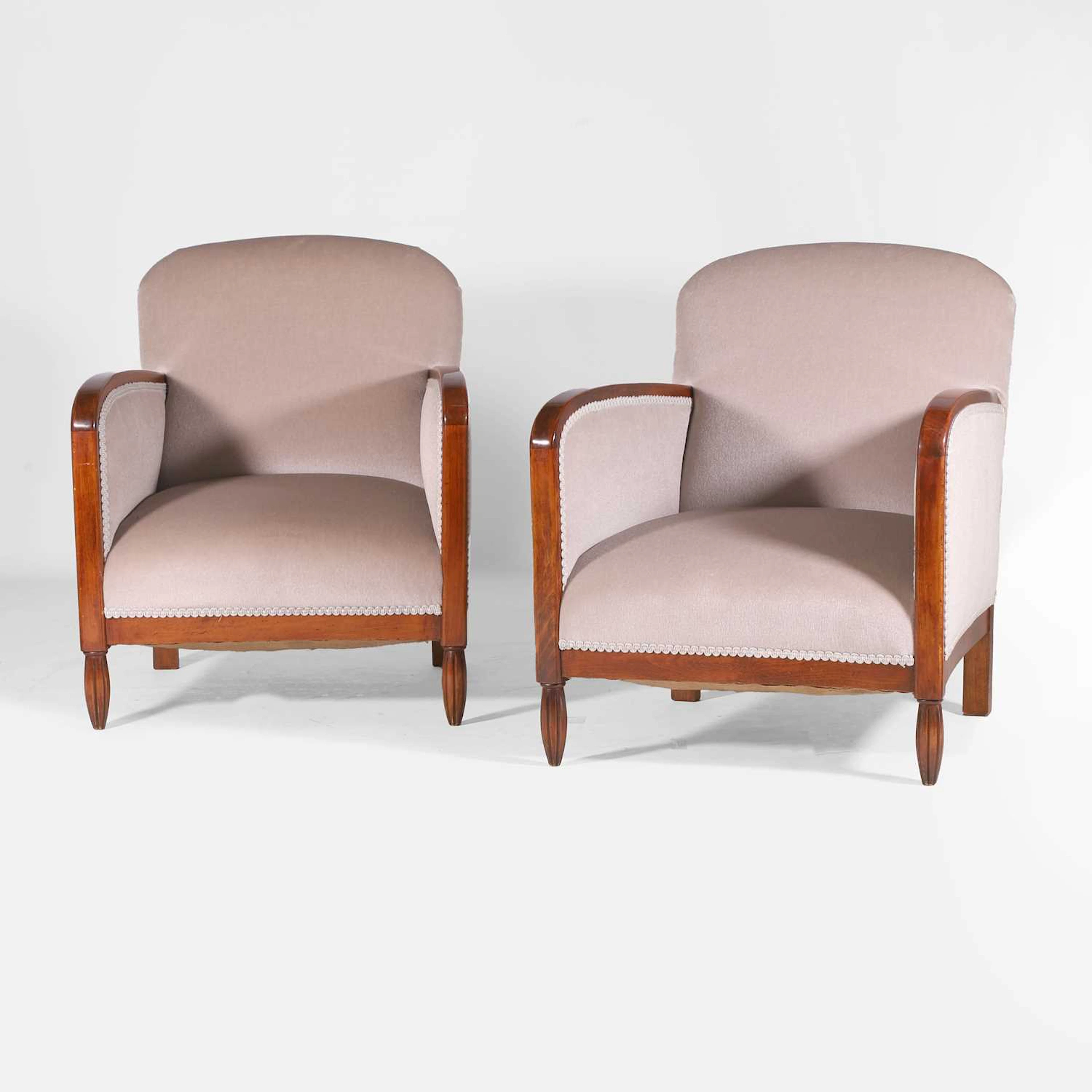 André Sornay (French, 1902-2000) a pair of mahogany bergères