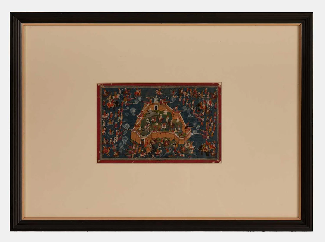 An Indian painting of a besieged fort late 19th century, North-Western