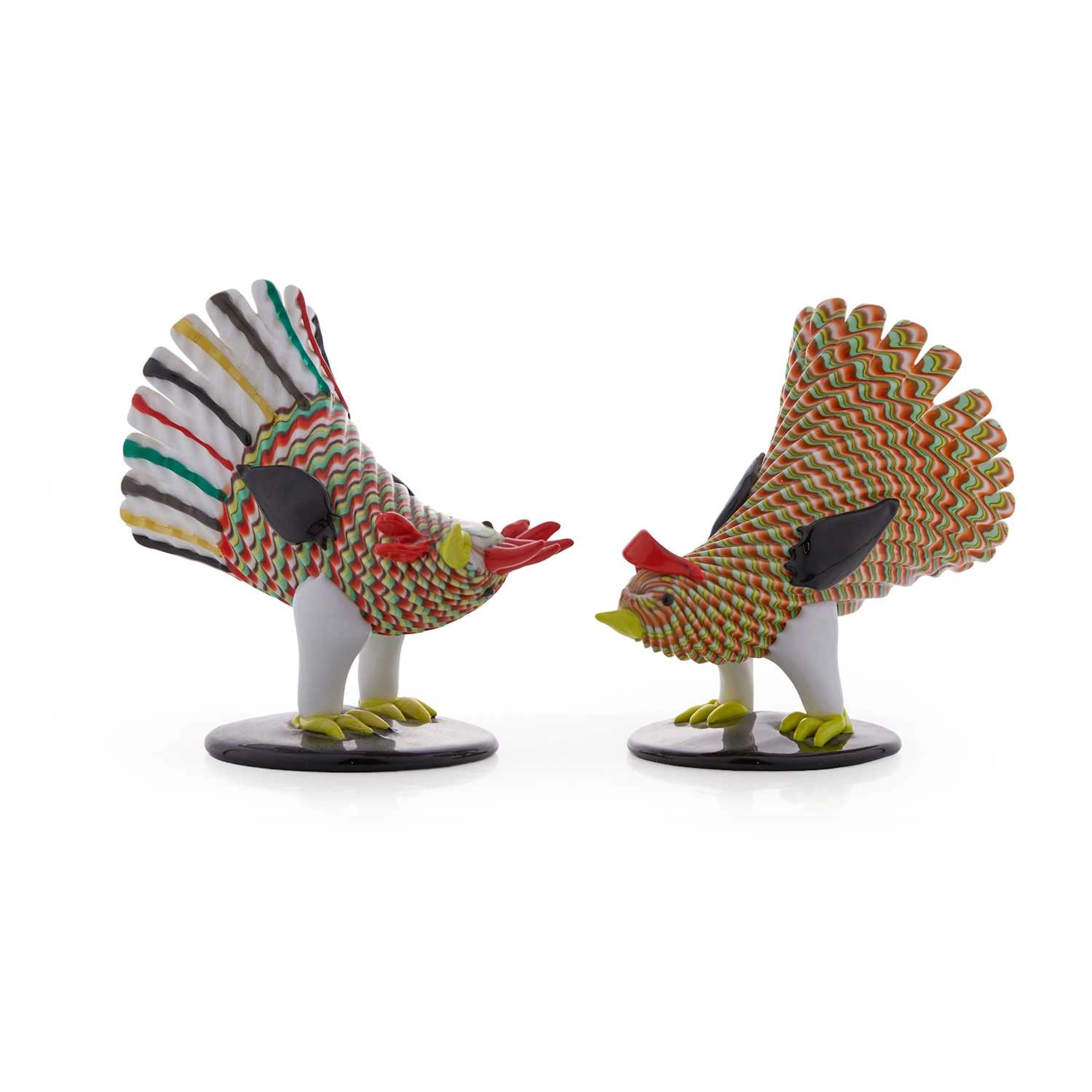 Fulvio Bianconi (Italian, 1915–1996) for Venini Rooster and Hen, model