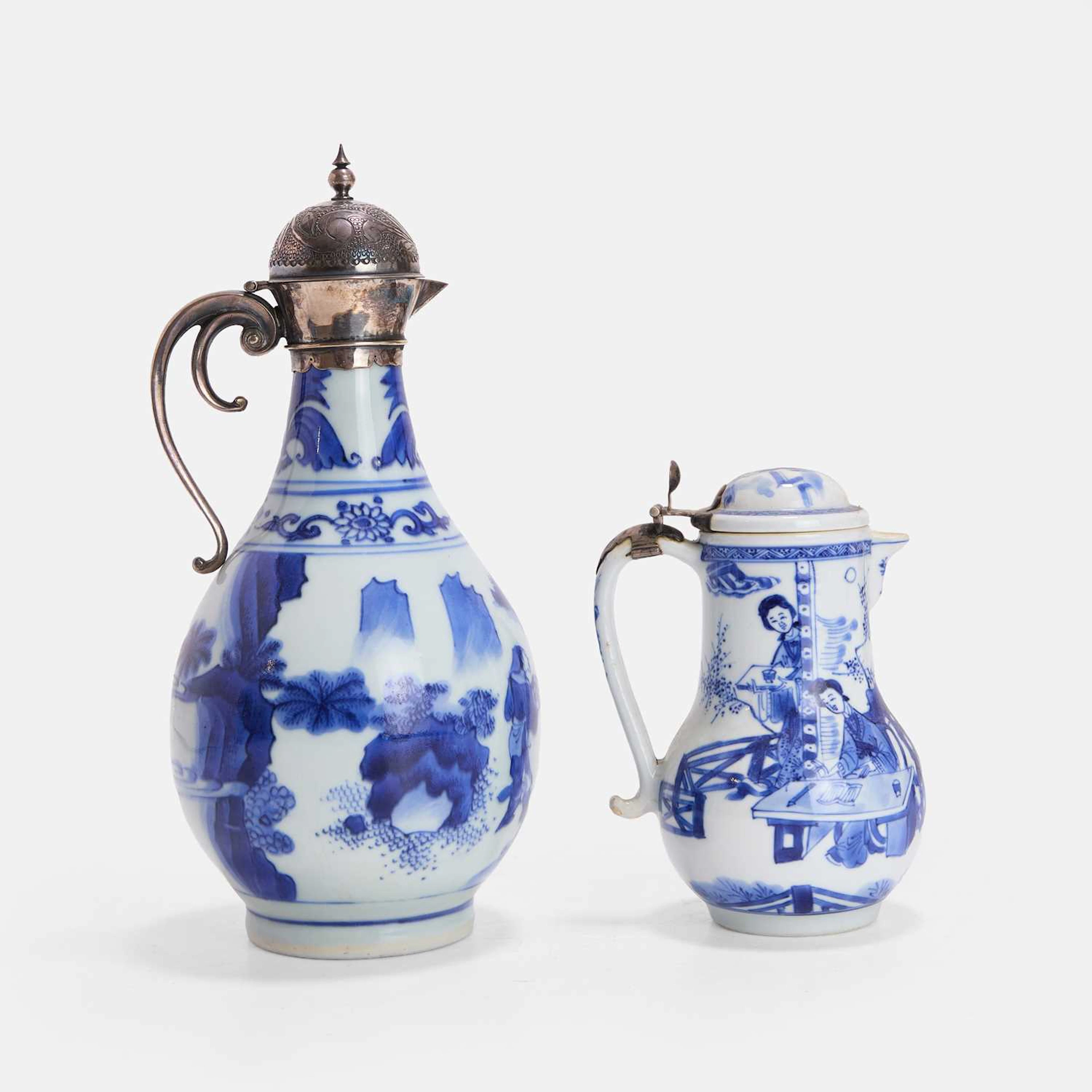 Two Chinese blue and white jugs Kangxi (1662-1722)
