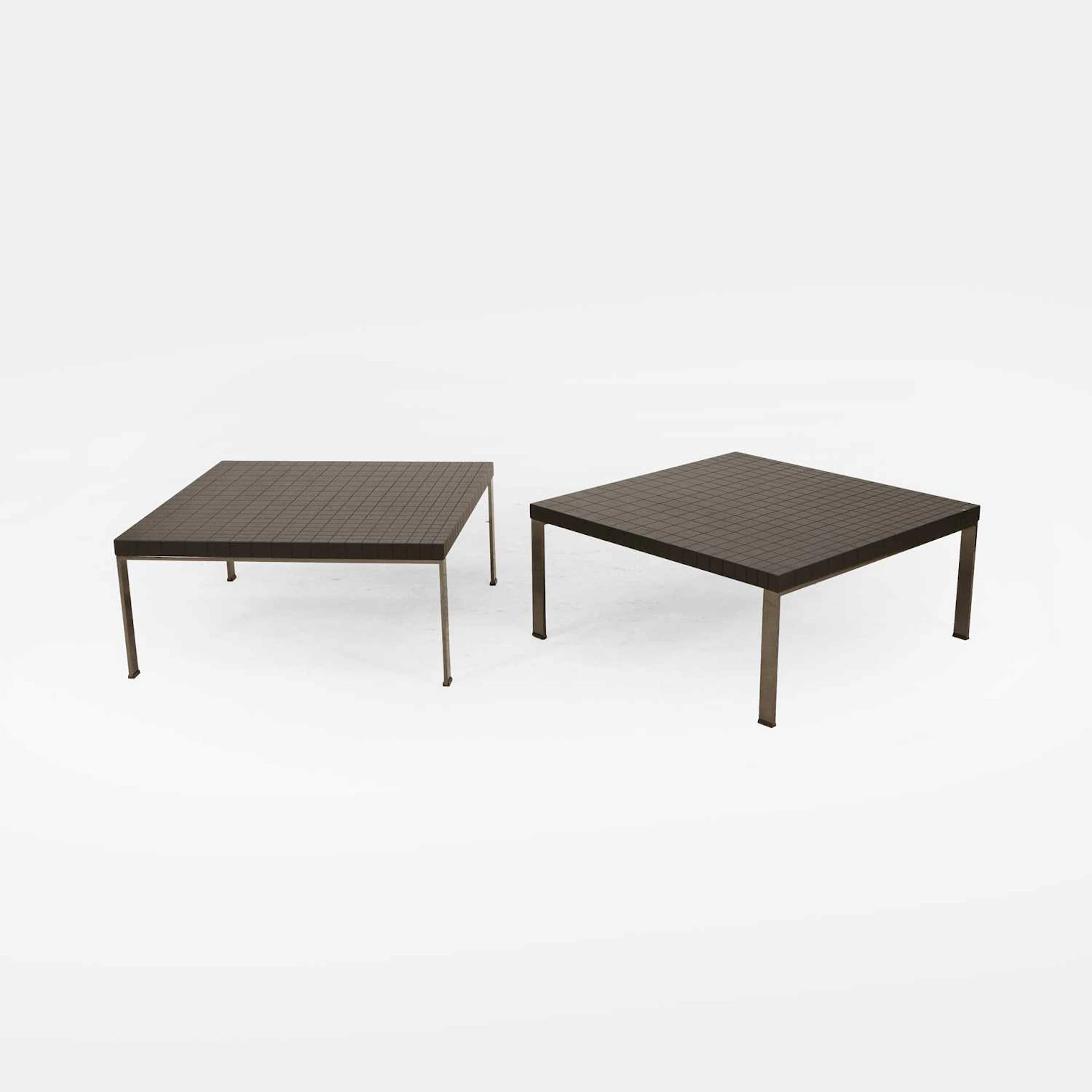 Poltrona Frau a pair of 'Geometrie' coffee tables