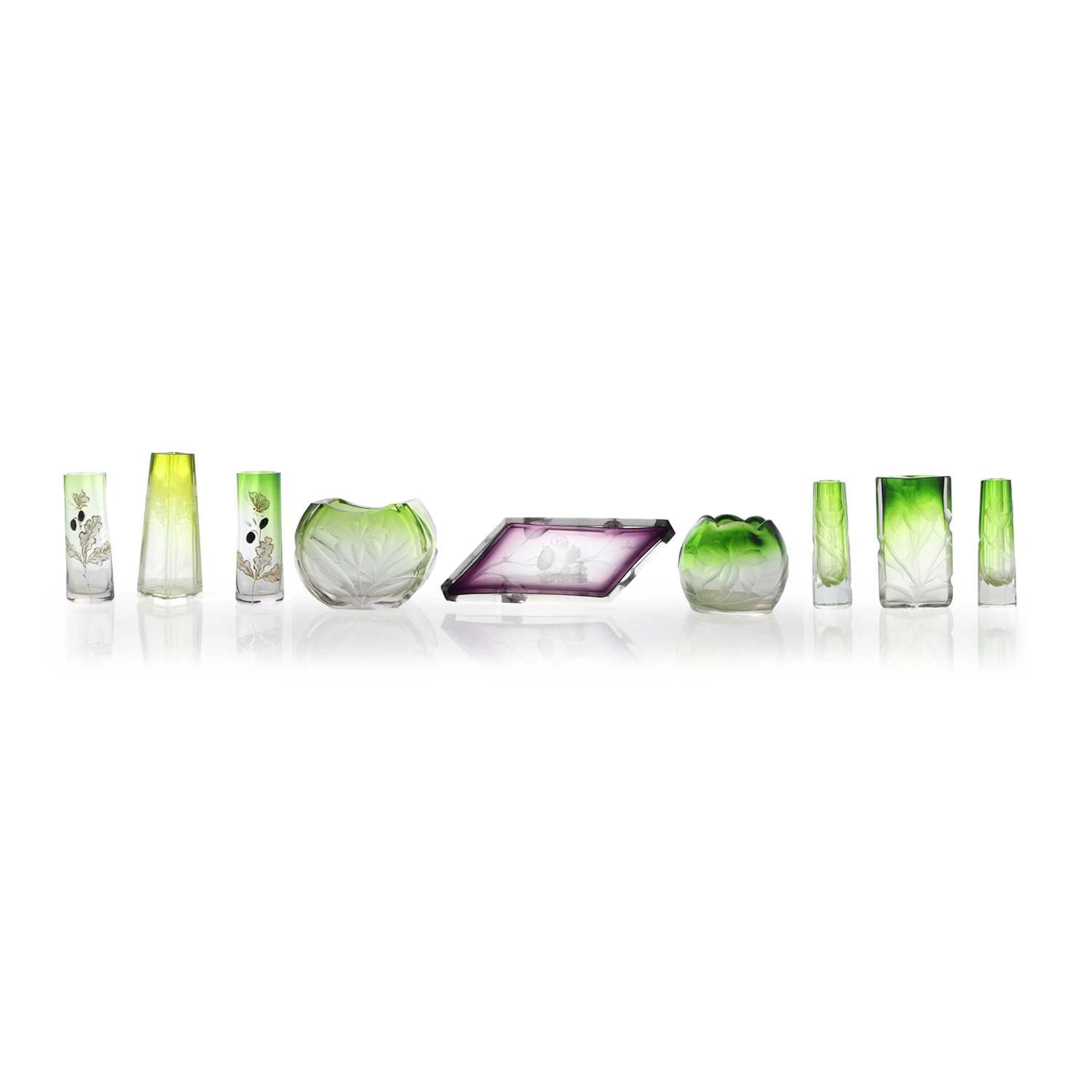 A collection of Moser glass items circa 1900, Bohemian