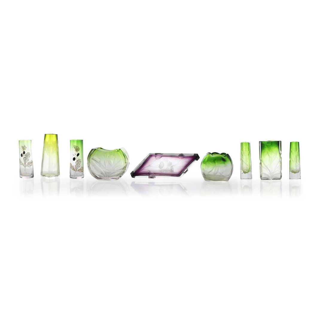 A collection of Moser glass items circa 1900, Bohemian