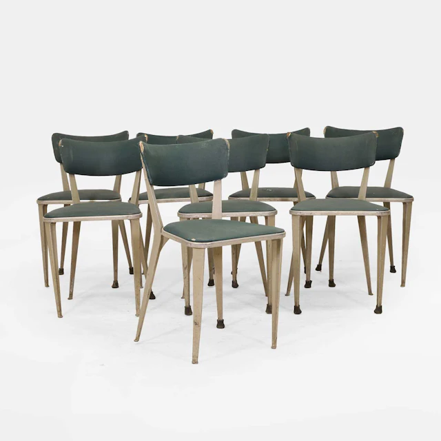 Ernest Race (British, 1913-1964) a set of eight 'BA3' dining chairs