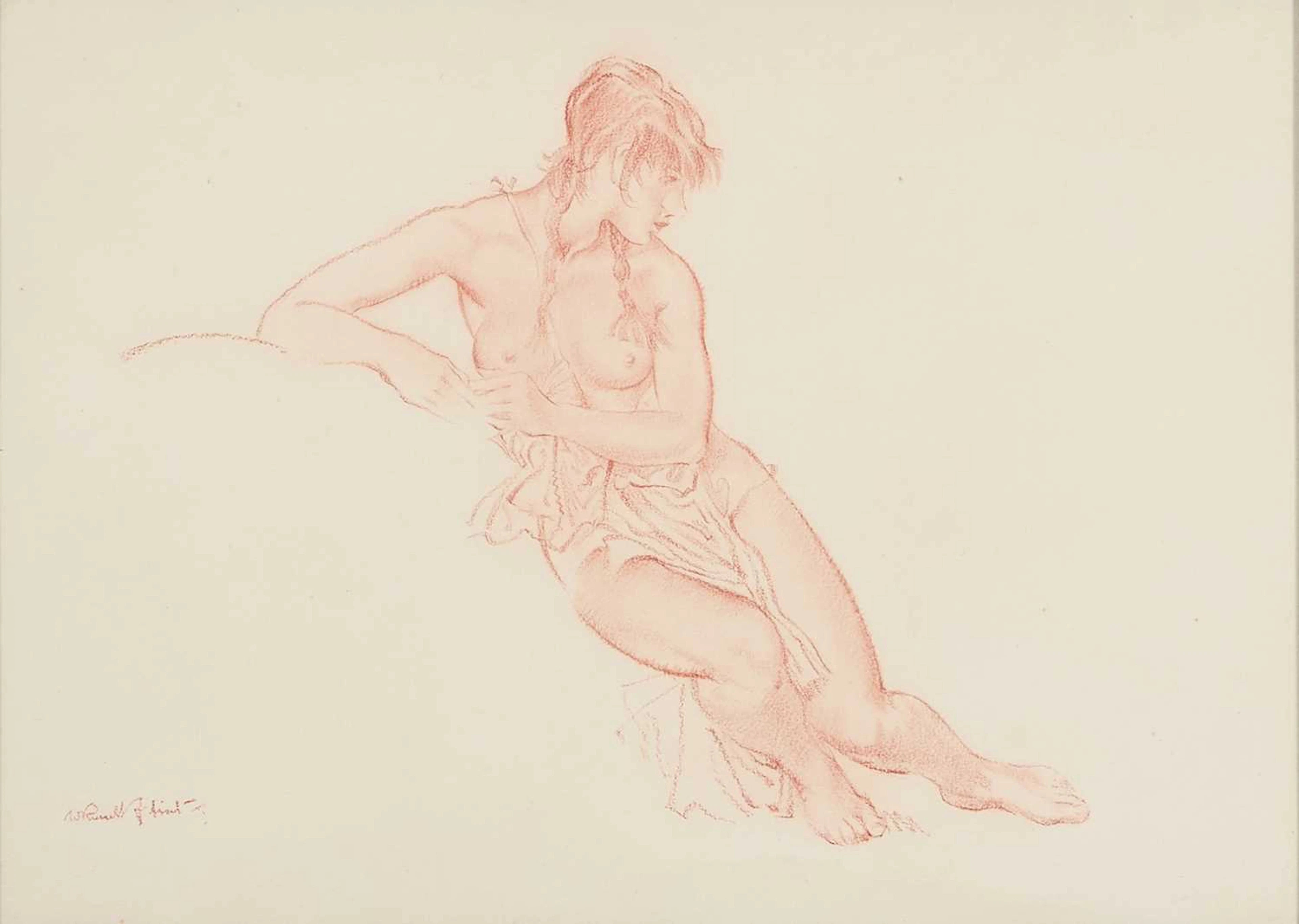 ▲ Sir William Russell Flint RA (British, 1880-1969) A seated nude