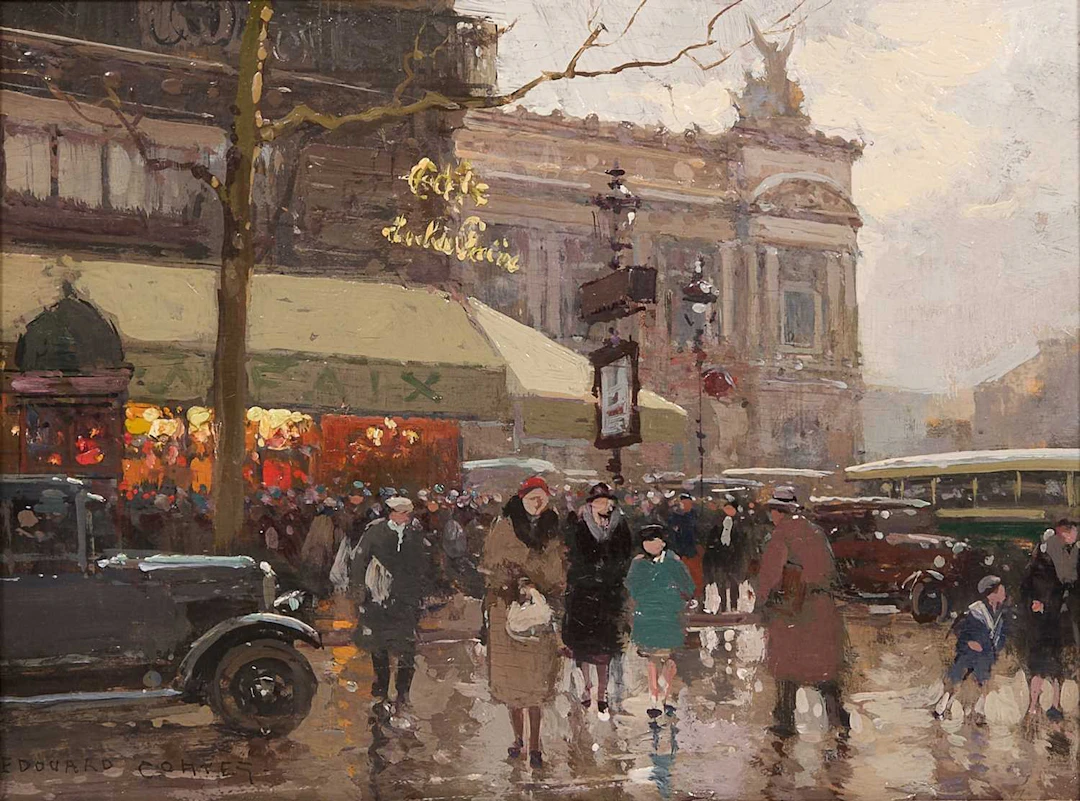 ▲ Édouard Léon Cortès (French, 1882-1969) Café de la Paix, Paris