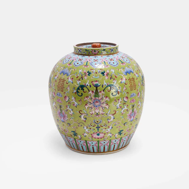 A Chinese famille rose jar and cover