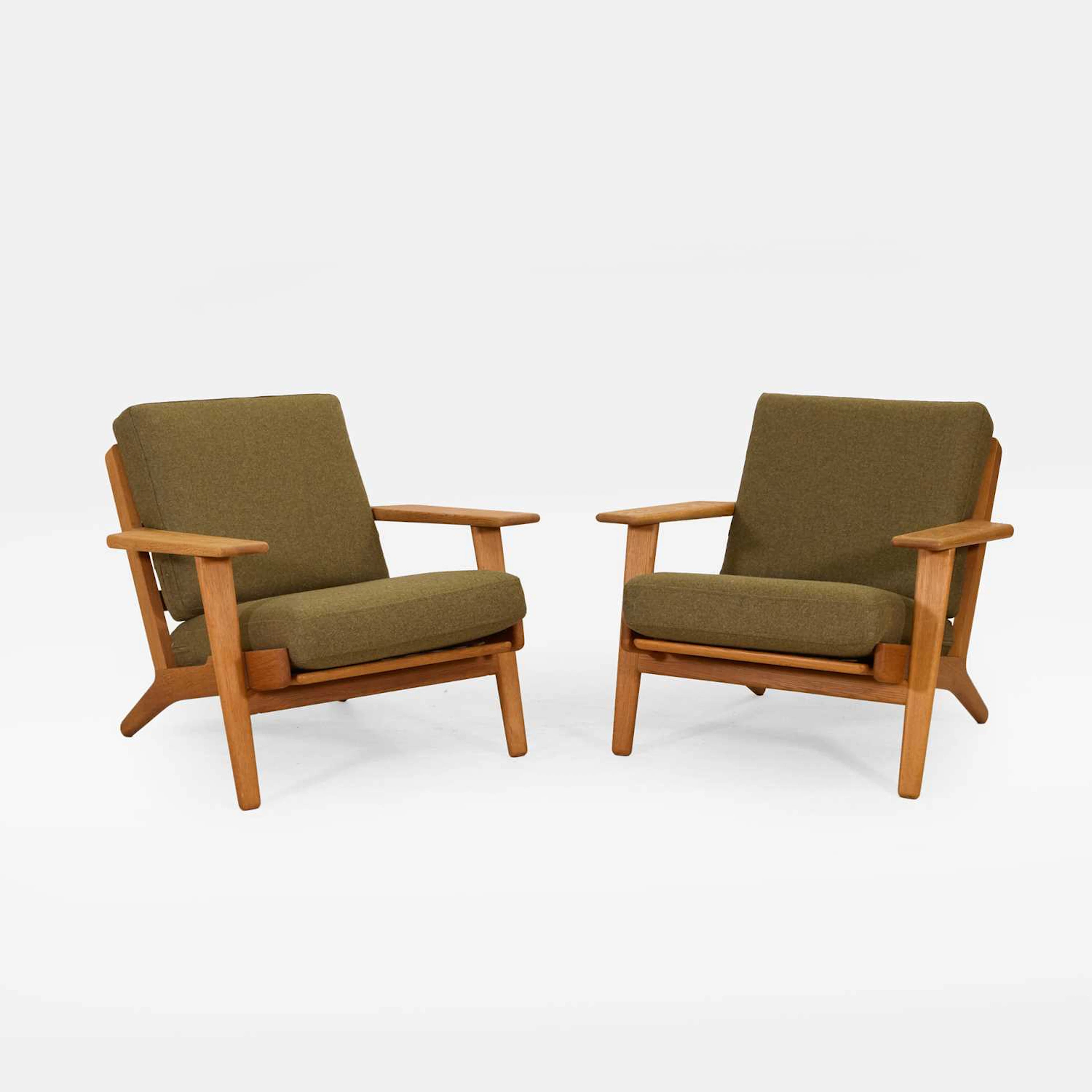 Hans J Wegner (Danish, 1914-2007) for Getama a pair of GE290 'Plank' chairs