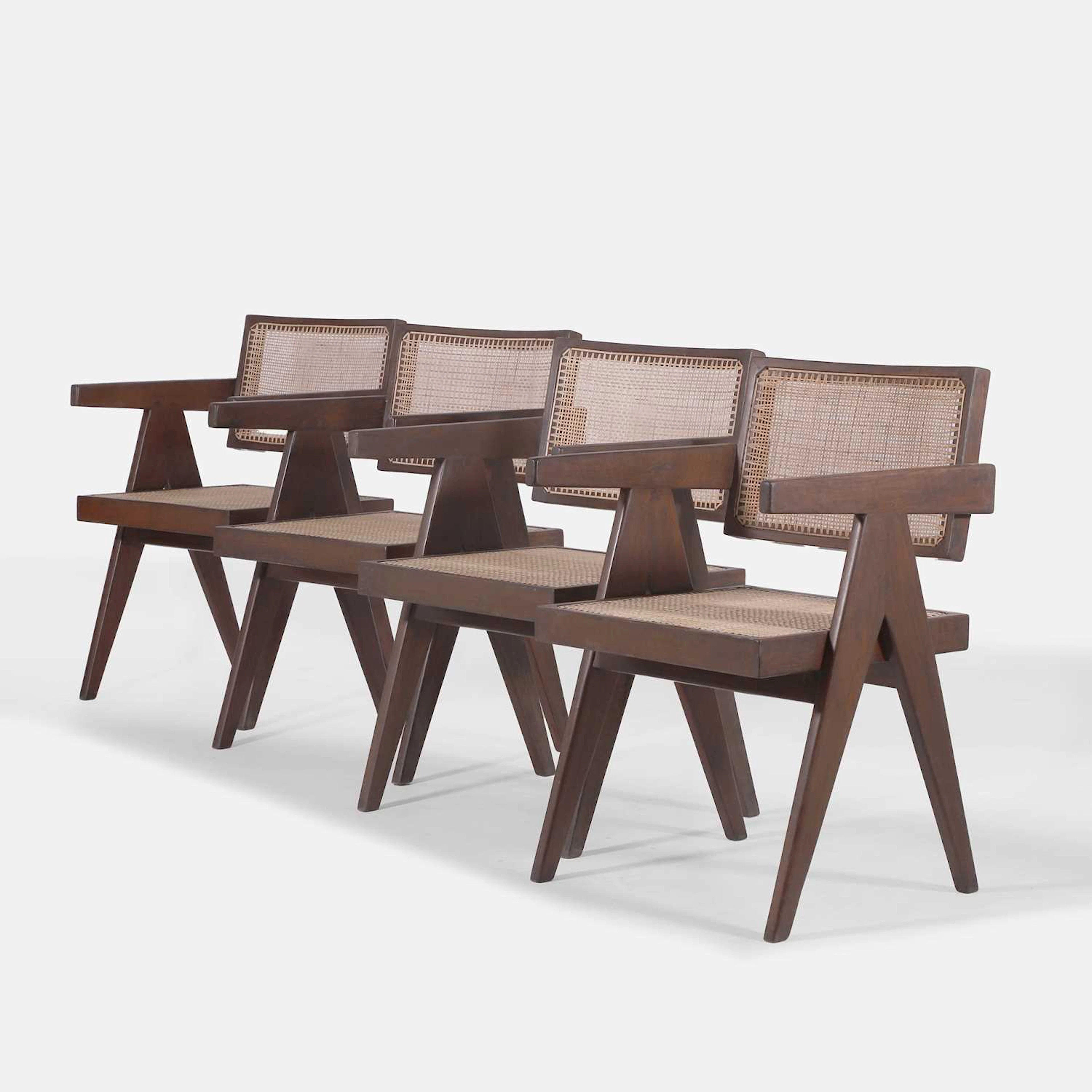 Pierre Jeanneret (Swiss, 1896-1967) a set of four chairs