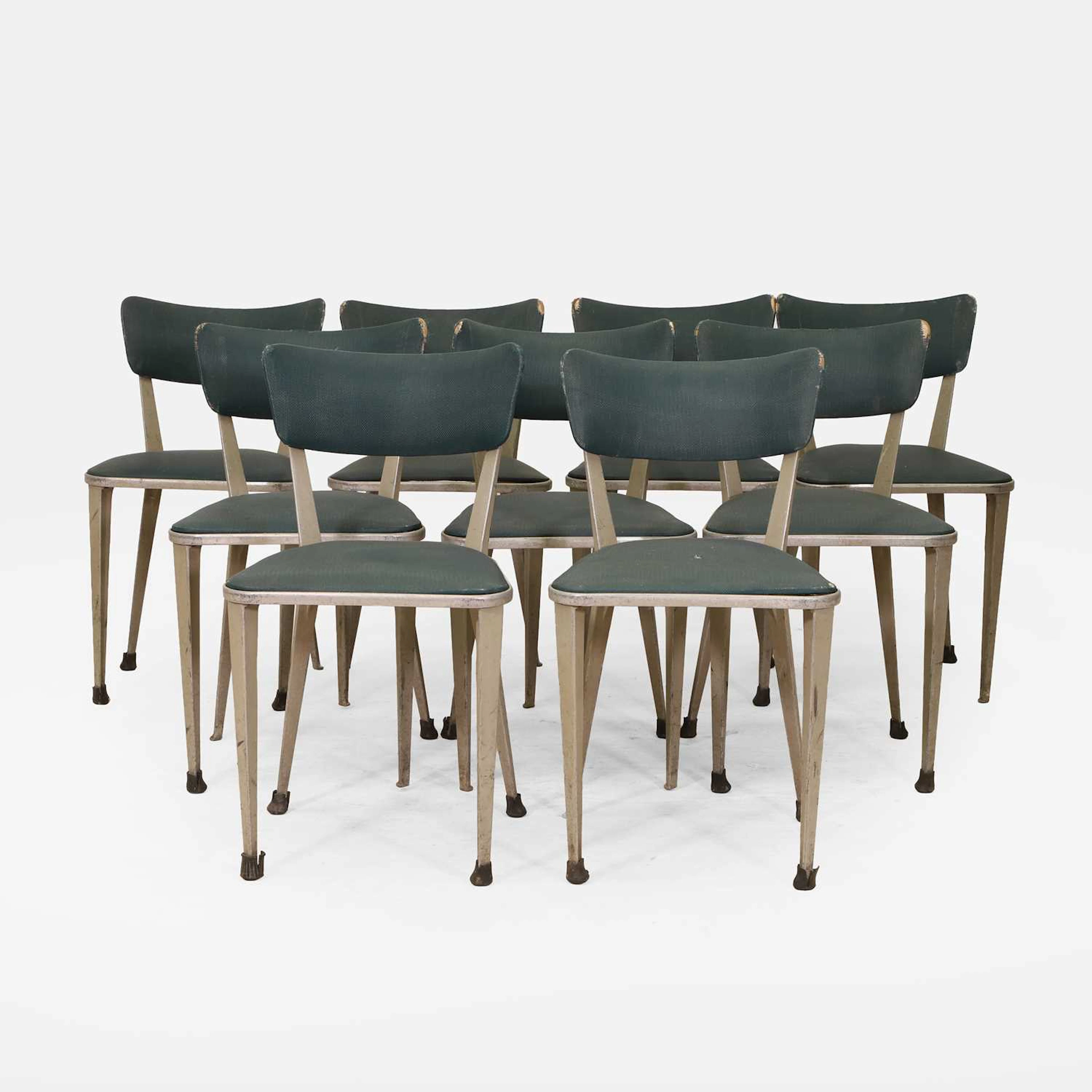 Ernest Race (British, 1913-1964) a set of nine 'BA3' dining chairs