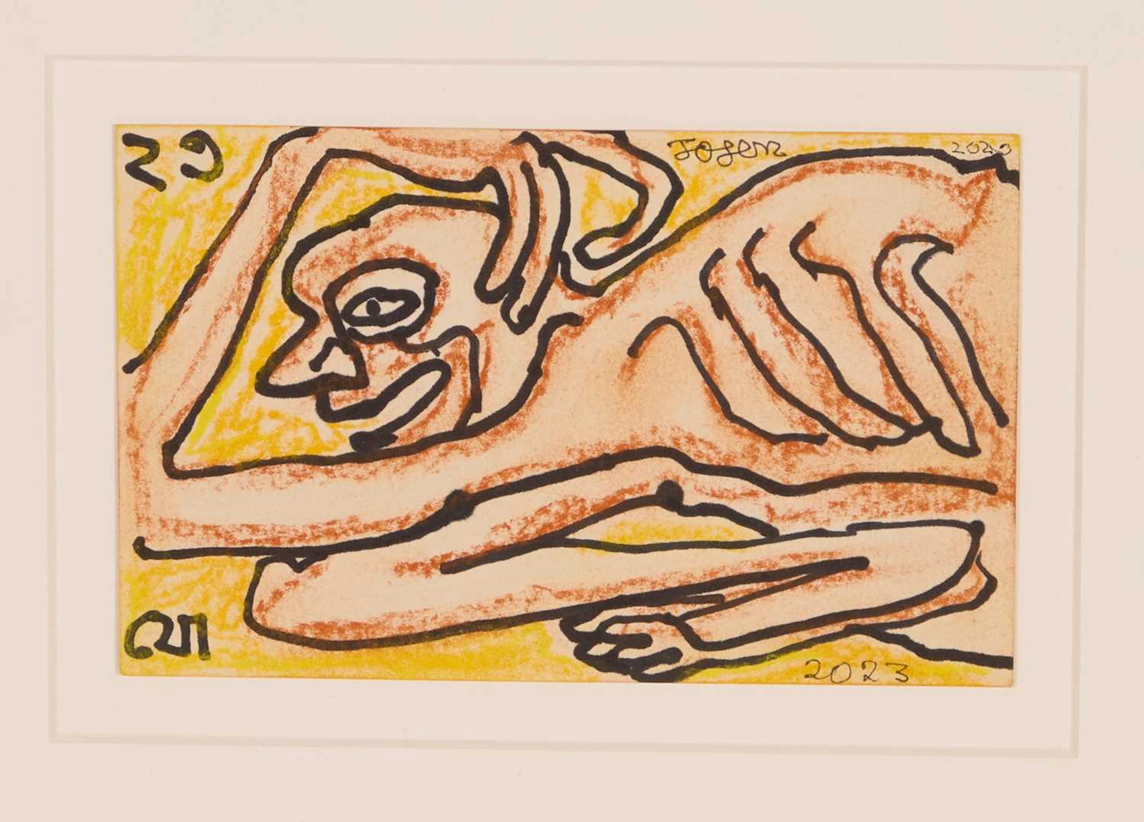Jogen Chowdhury (Indian, b.1939) Untitled (Reclining Human Figure)