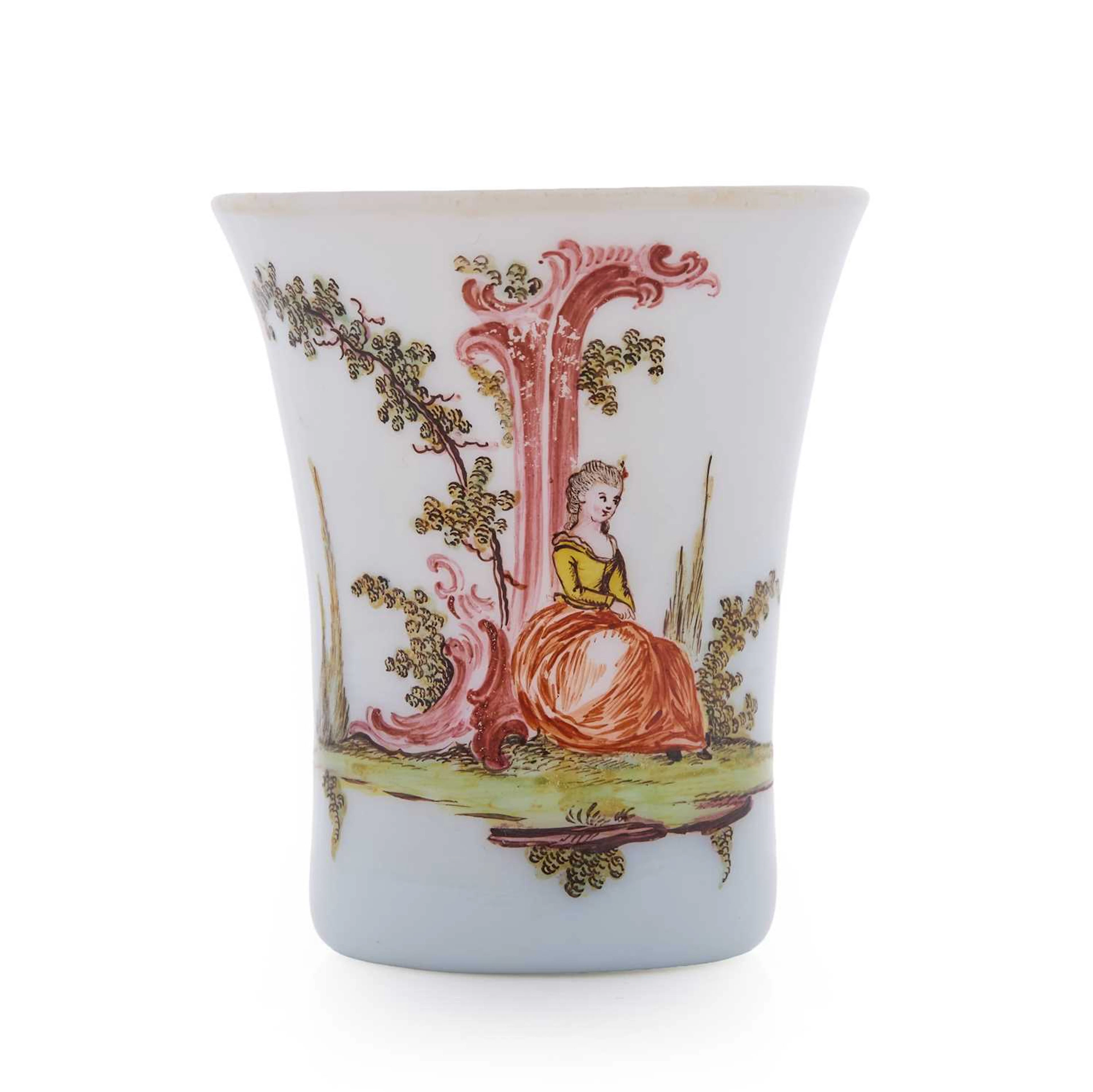 A Milchglas beaker 18th century, German