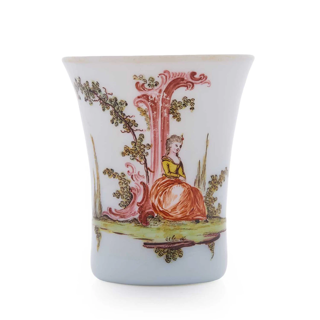 A Milchglas beaker 18th century, German