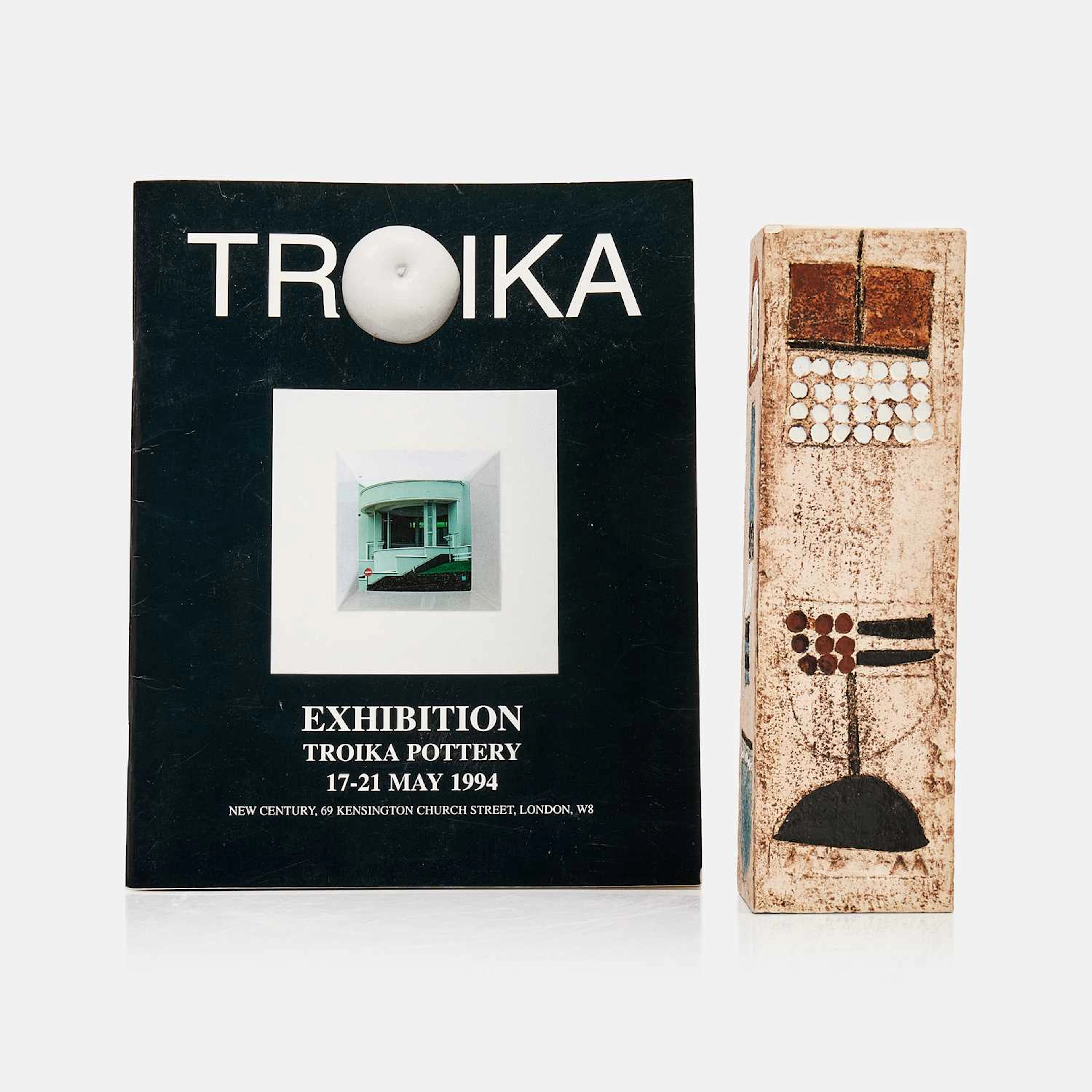 Honor Curtis for Troika Pottery a square section vase