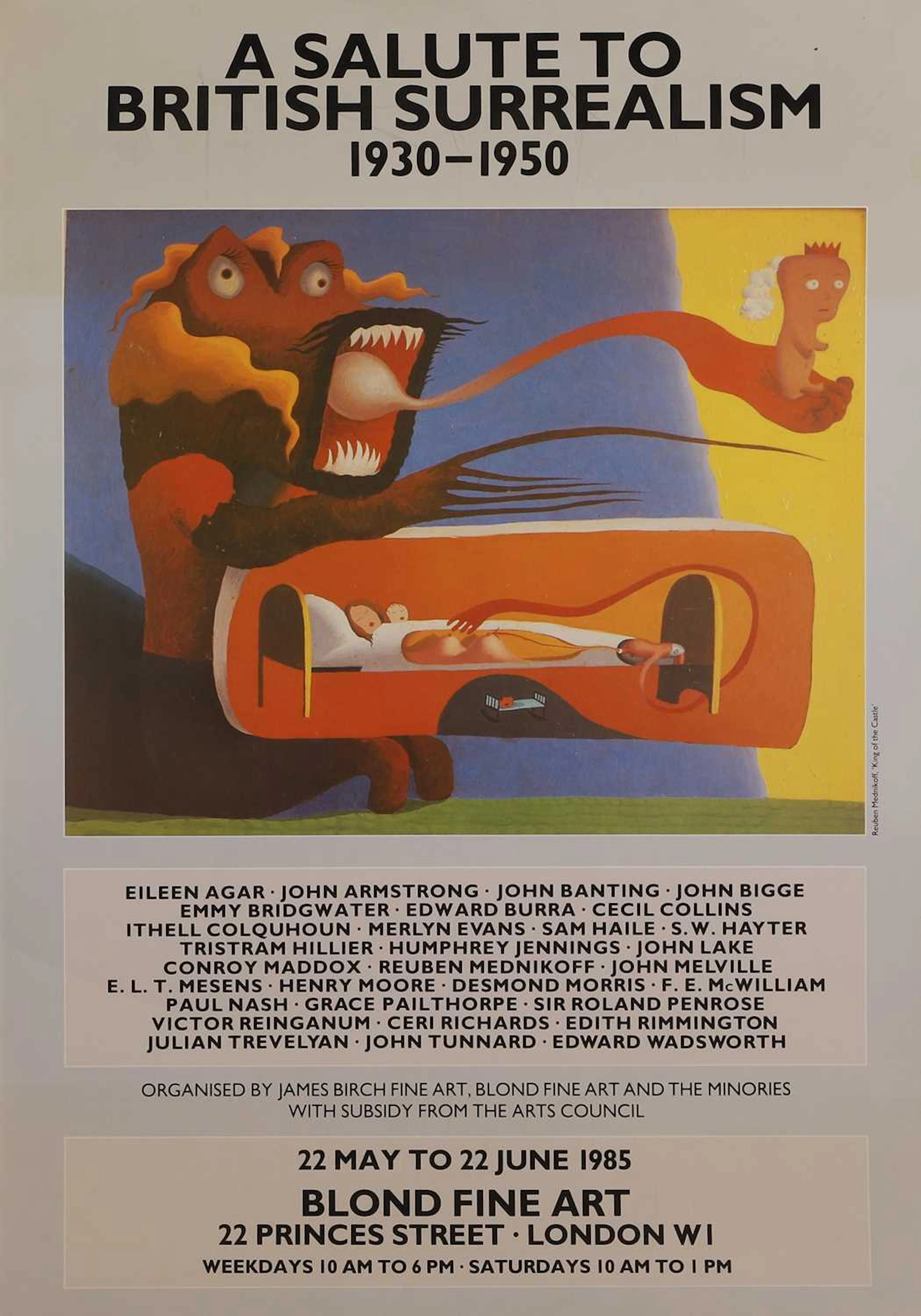 'A Salute to British Surrealism 1930-1950' offset lithographic poster