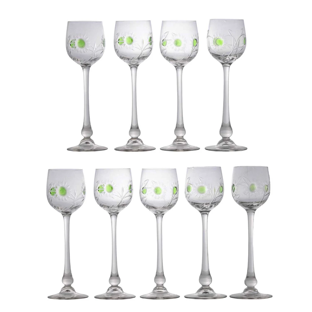 A group of nine Theresienthal hock glasses 20th century, German