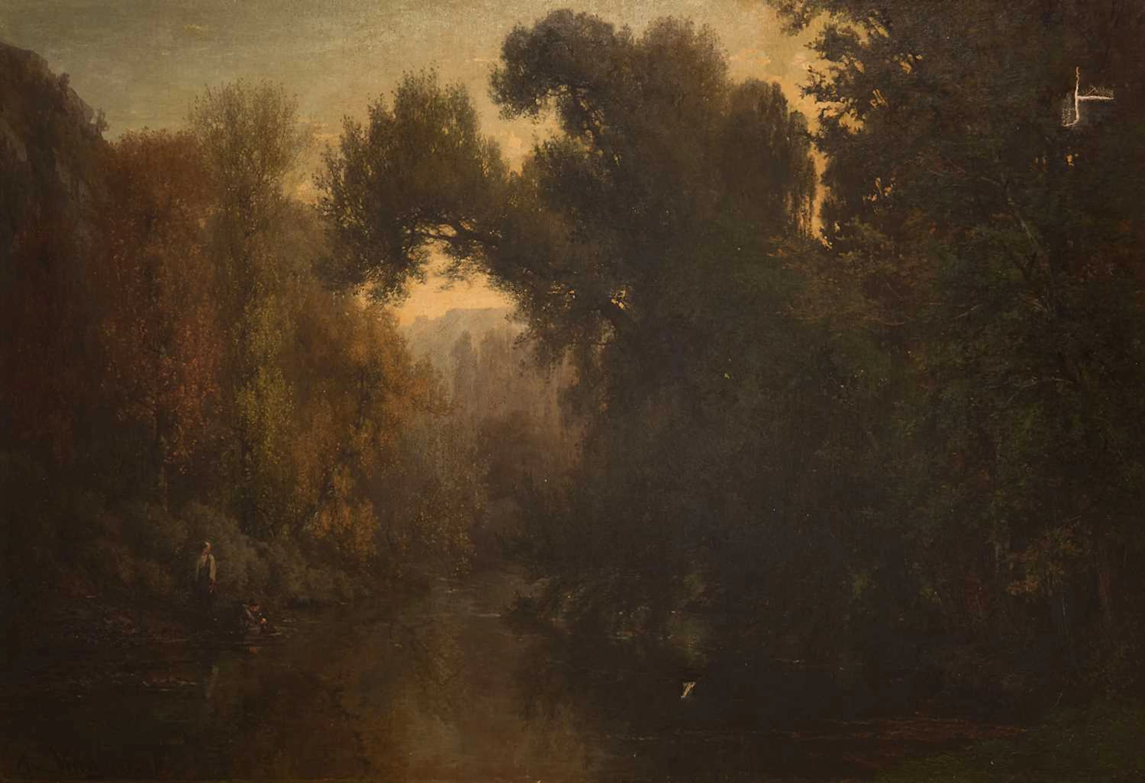 Alexandre René Véron (French, 1826-1897) A wooded landscape