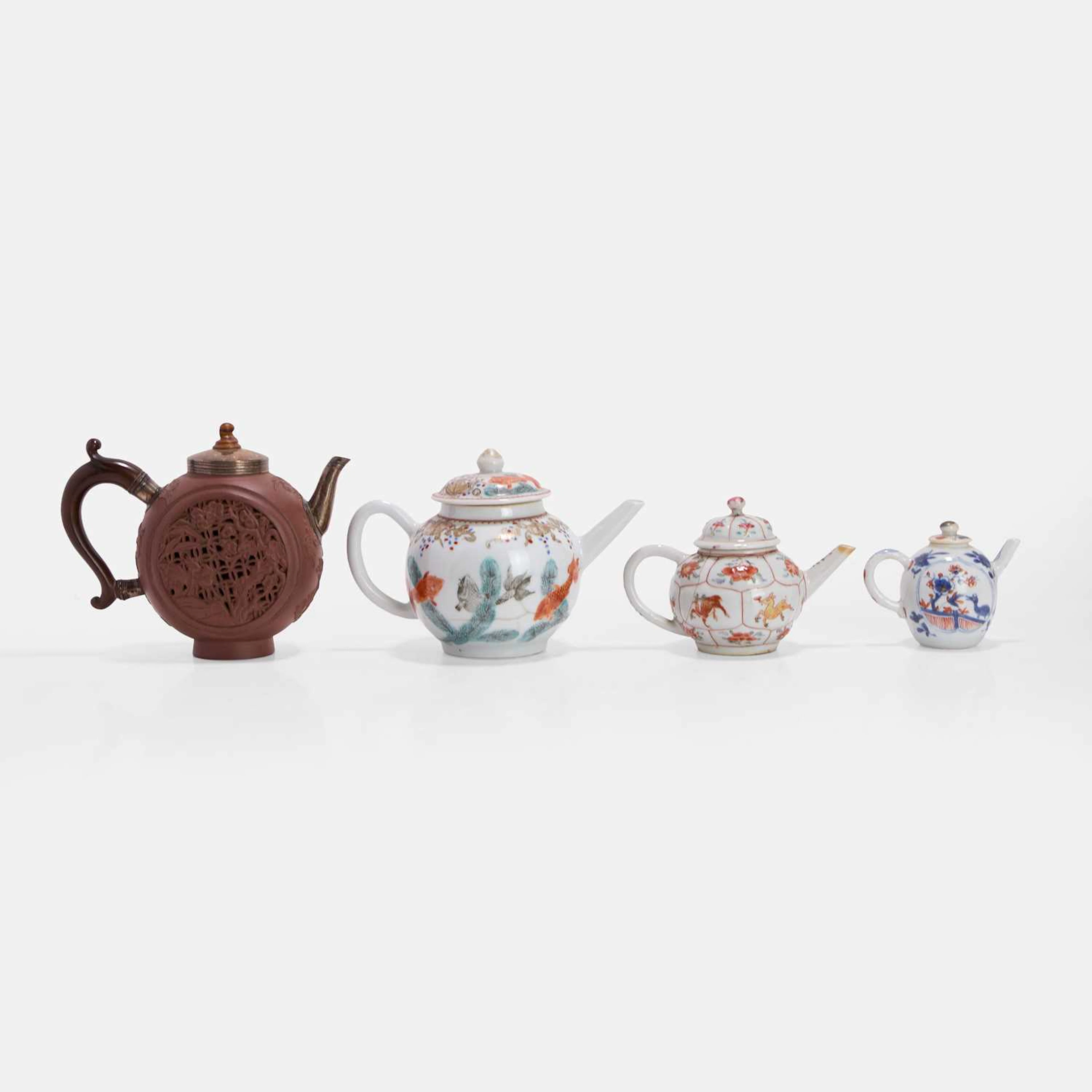 A collection of four Chinese teapots 18th century