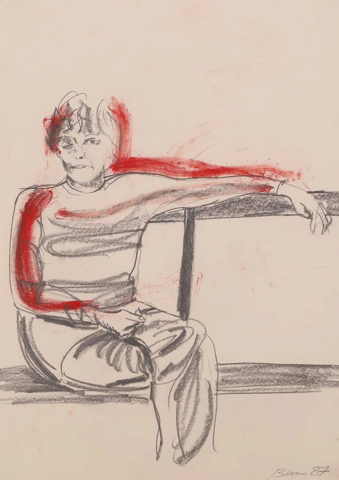 ▲ Tony Bevan RA (British, b.1951) 'Woman with Arm Extended'