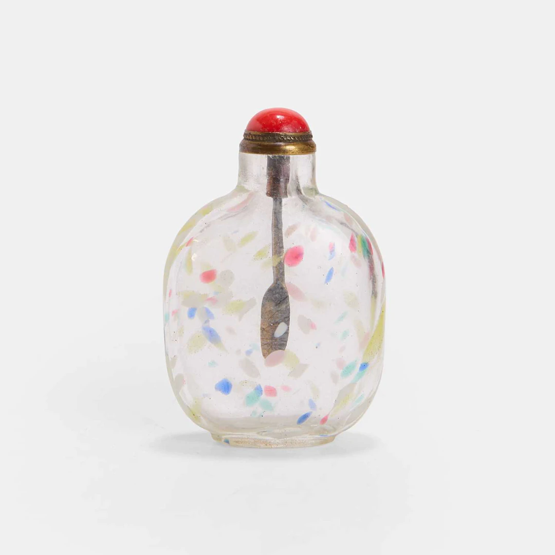 A Chinese multicoloured splashed glass snuff bottle 18th-19th century