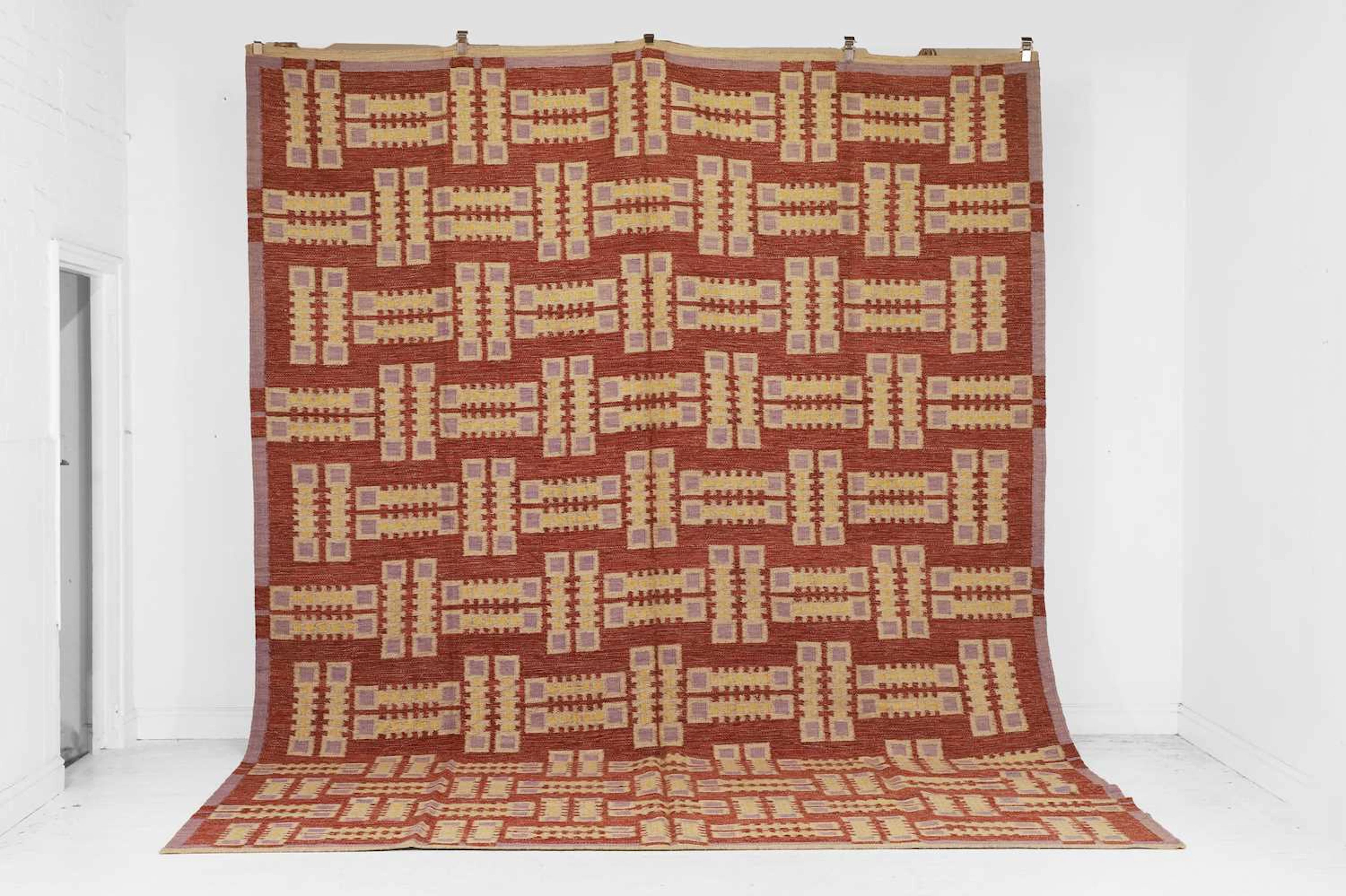 A flat-weave wool carpet of Scandinavian design of recent manufacture