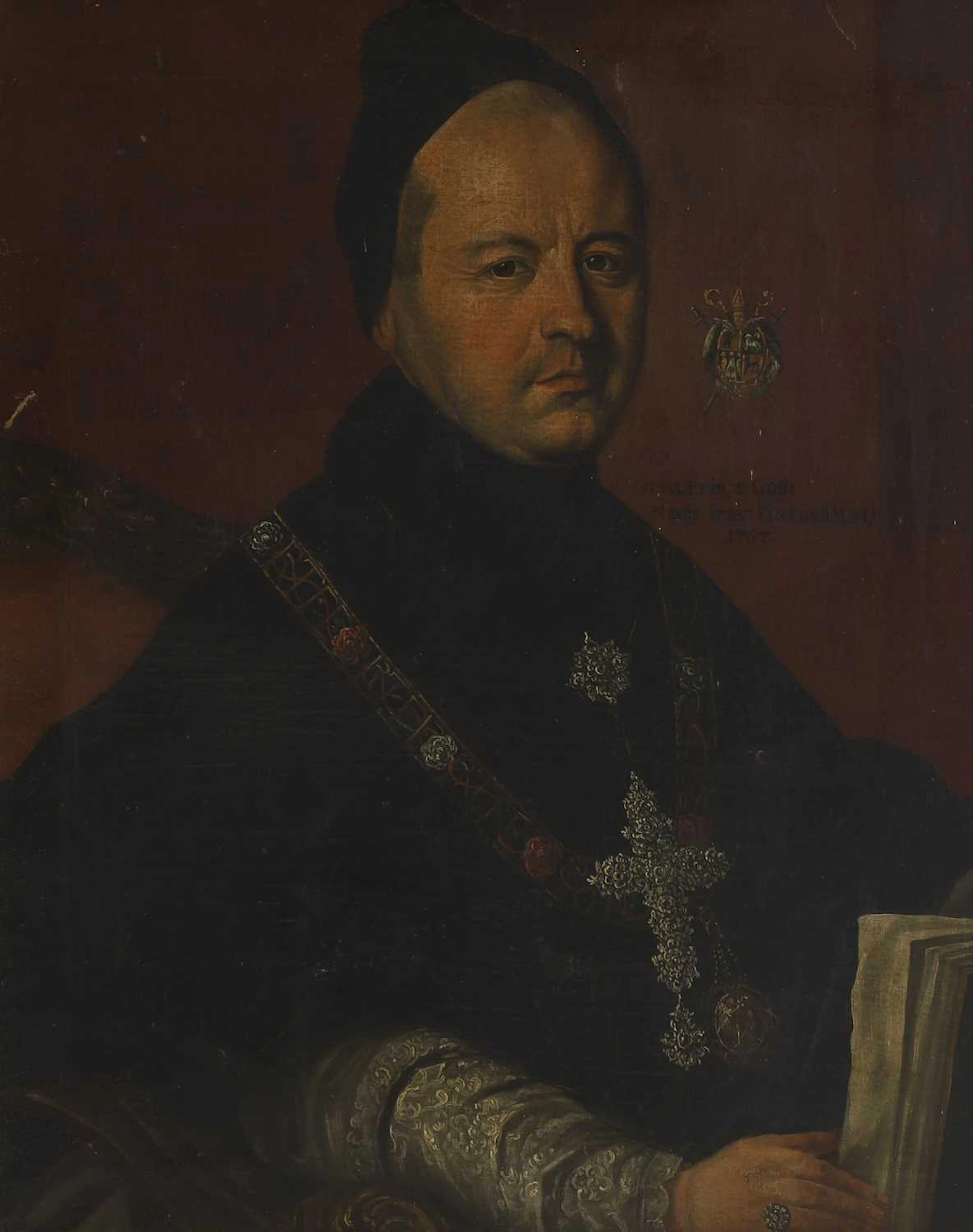 Swiss School, circa 1770 Portrait of an Abbot of St Gallen, half-length