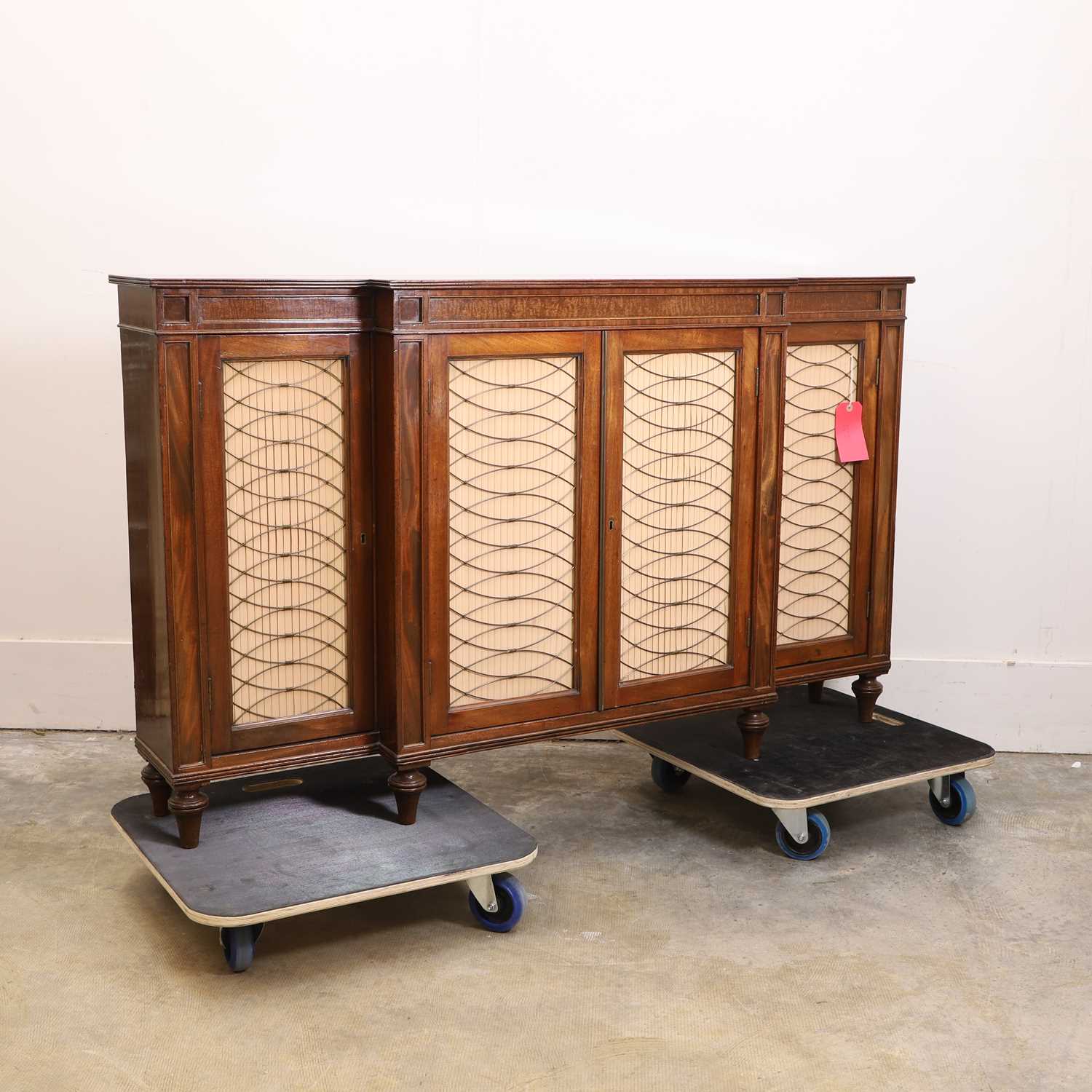 A Regency mahogany breakfront side cabinet 19th century