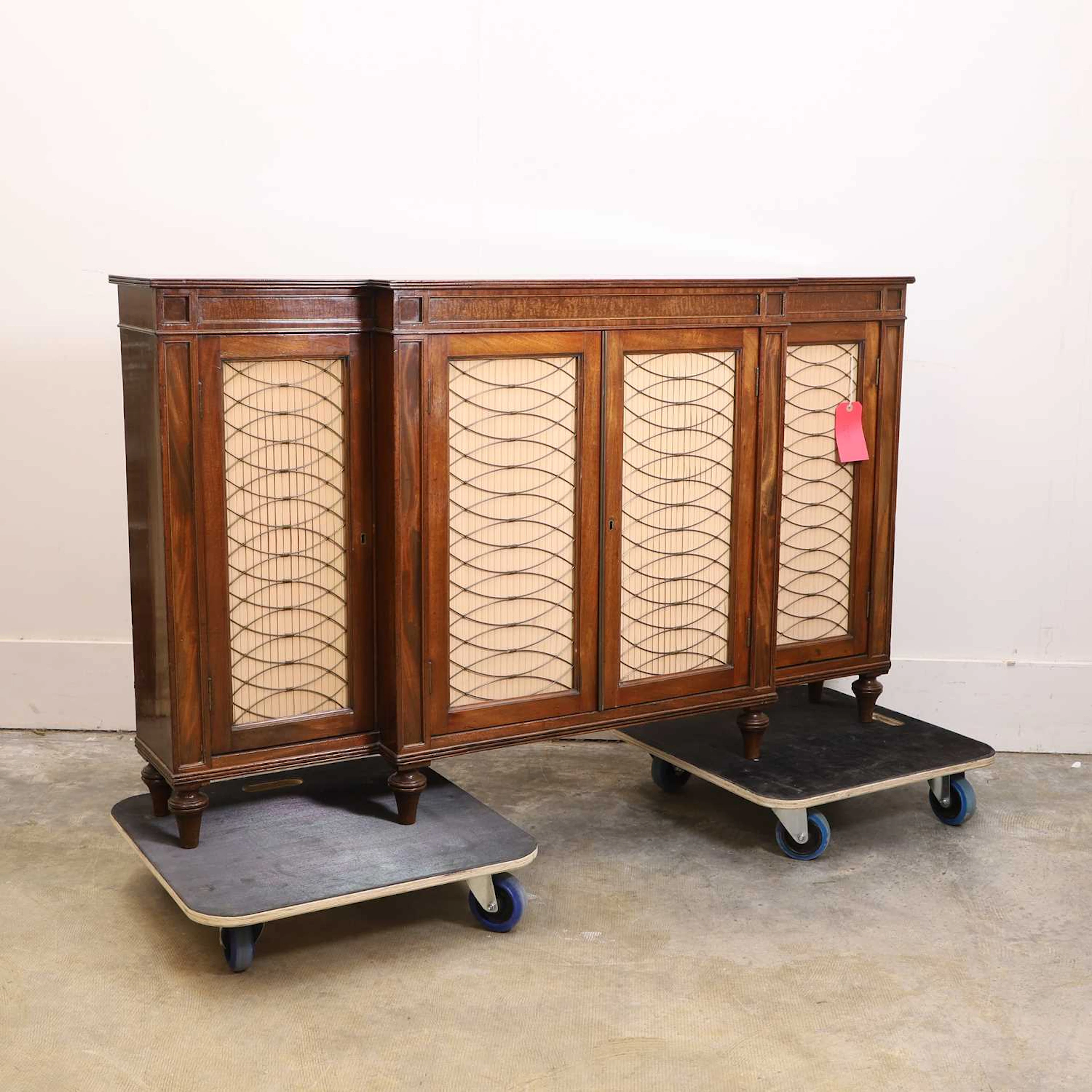 A Regency mahogany breakfront side cabinet 19th century