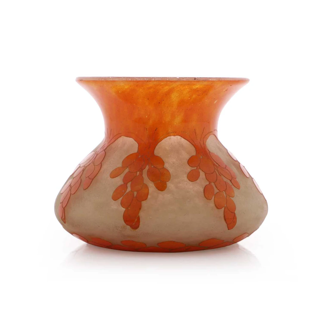 A Le Verre Français 'Dattiers' small glass vase circa 1930, French