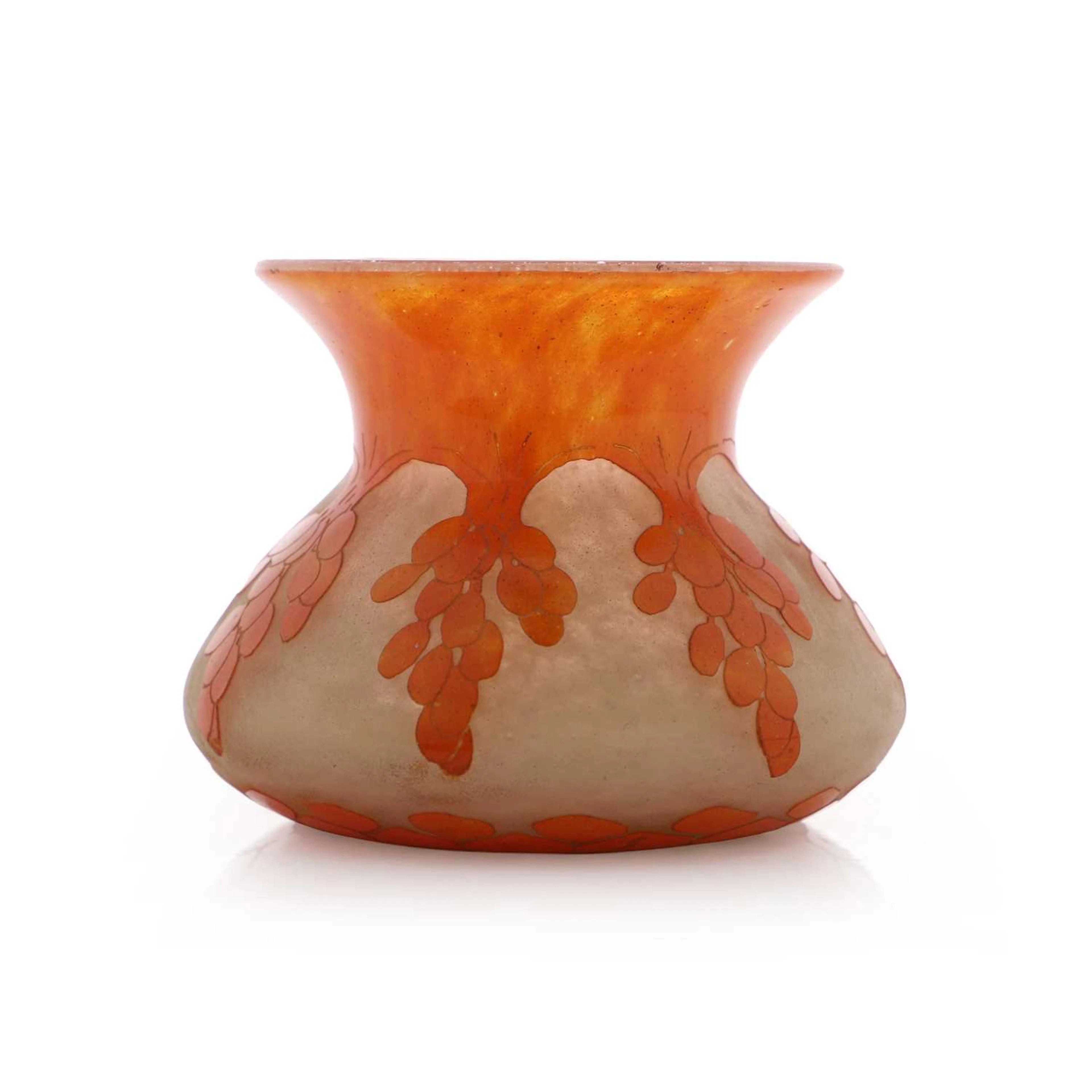 A Le Verre Français 'Dattiers' small glass vase circa 1930, French
