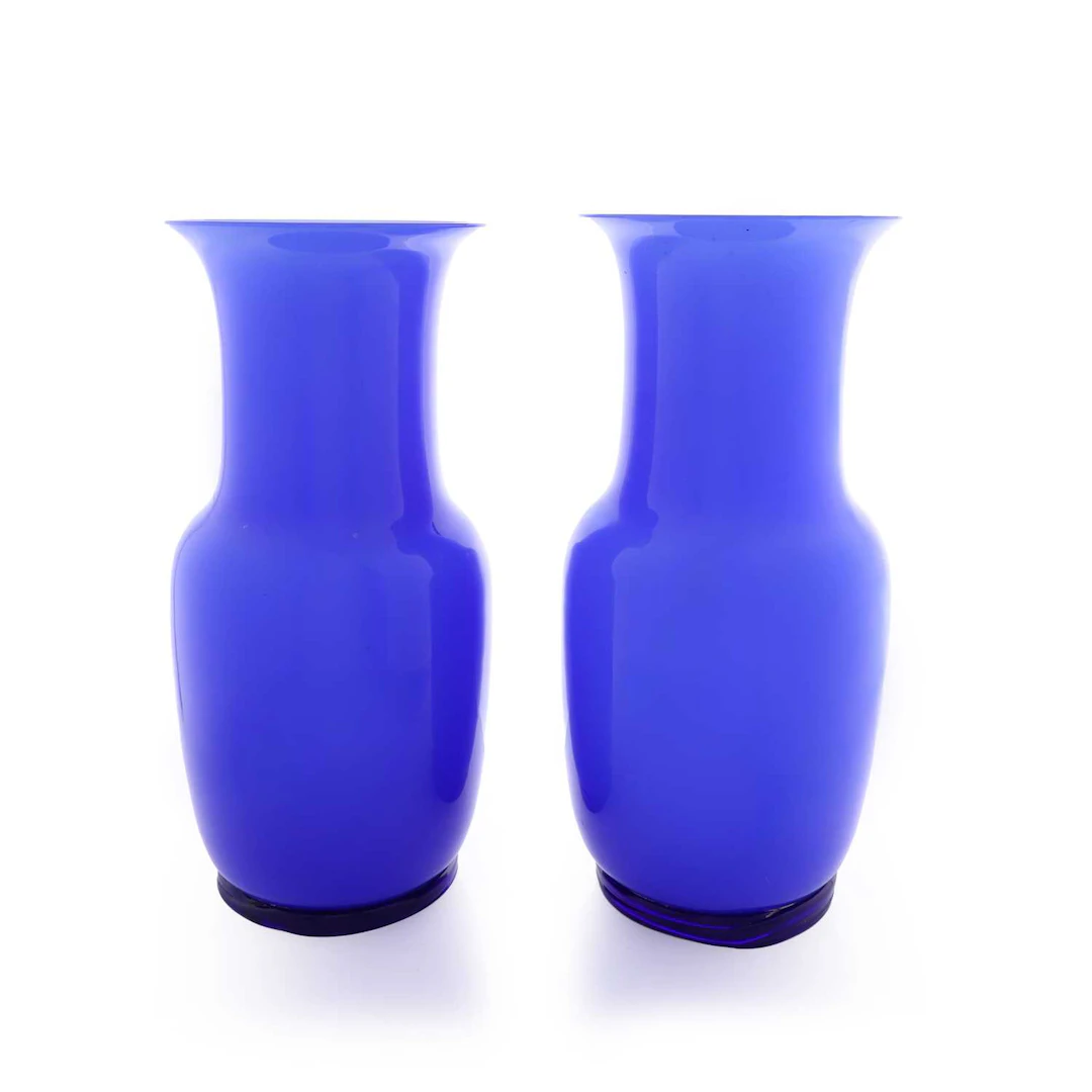 Paolo Venini (Italian, 1895-1959) for Venini a pair of 'Opalino' vases