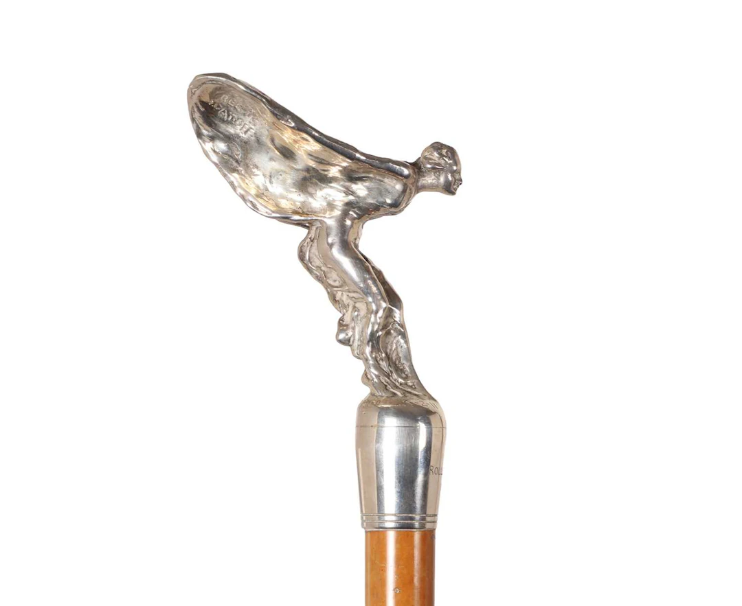 A Rolls Royce 'spirit of ecstasy' cane 1927 and later