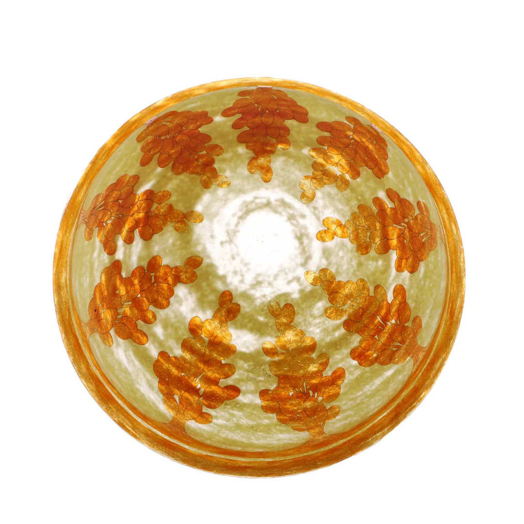 A Le Verre Français 'Dattiers' glass shade circa 1930, French