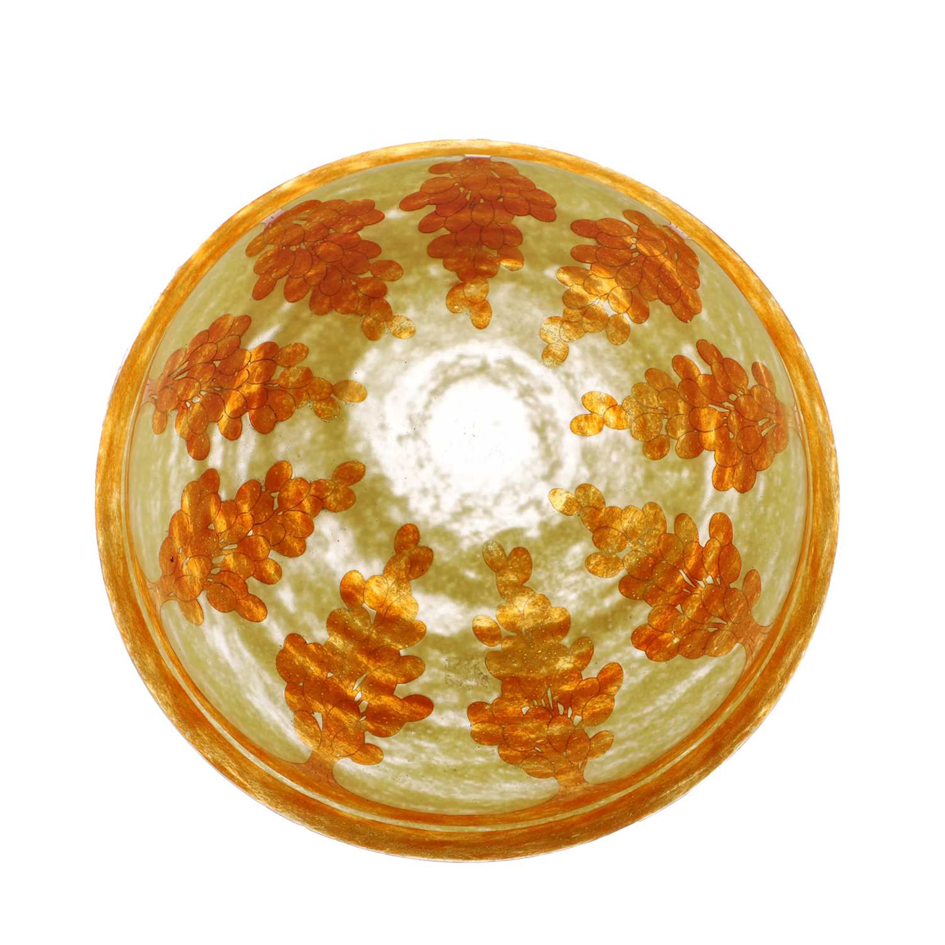 A Le Verre Français 'Dattiers' glass shade circa 1930, French